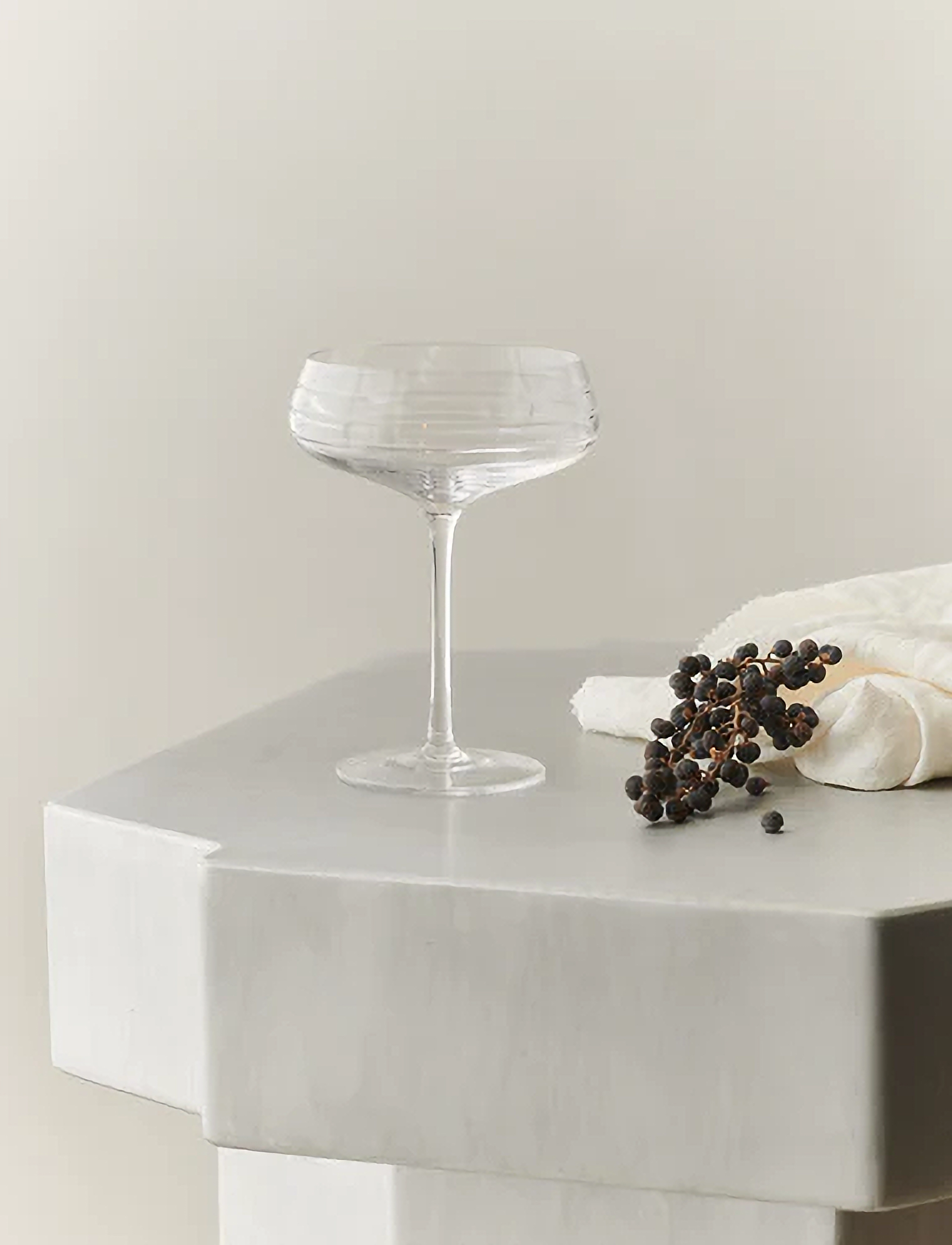 LOUISE ROE Champagne Coupe Triple Cut, H15.5 cm, Glass, Nackt - Homeware