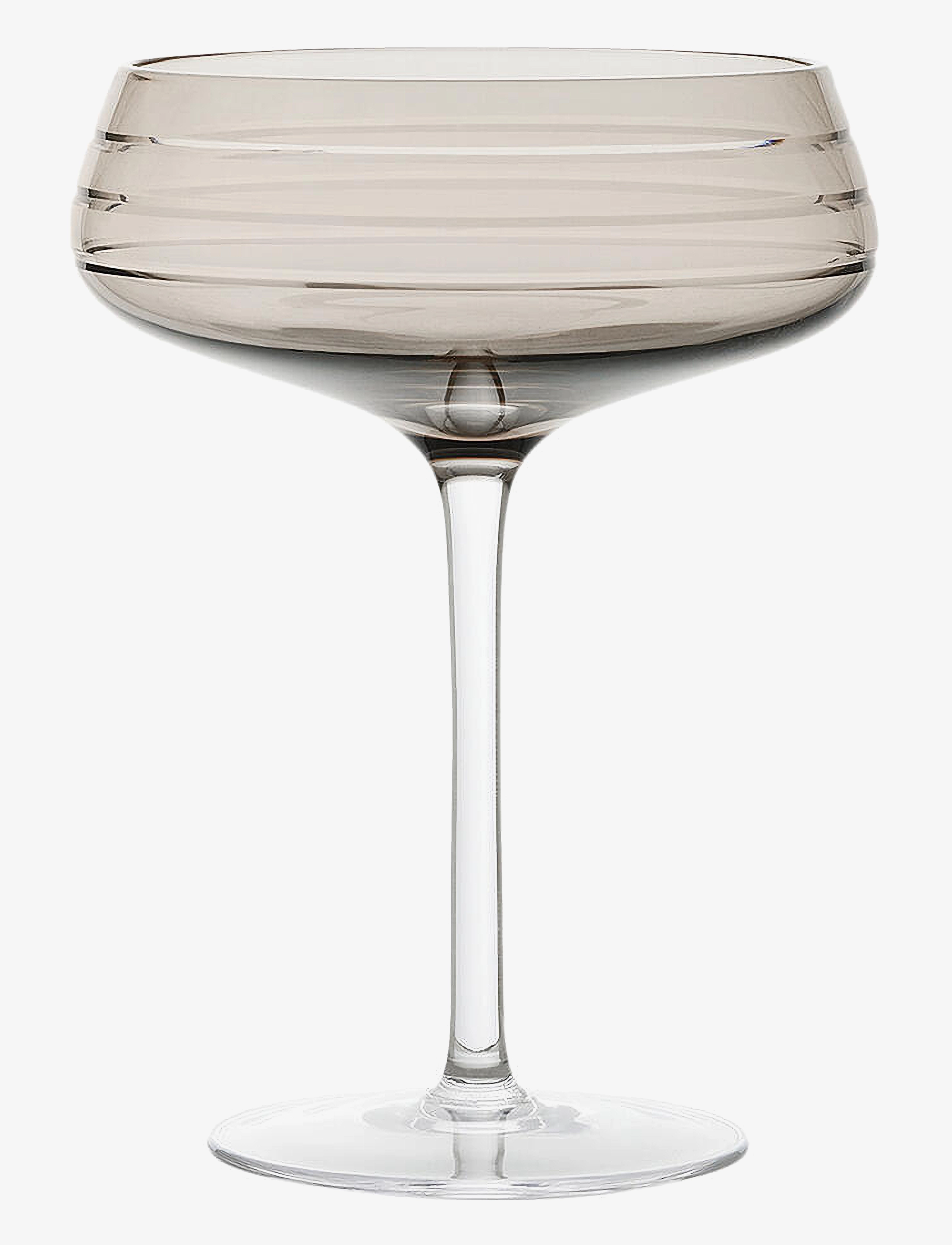 LOUISE ROE Champagne Coupe Triple Cut, H15.5 cm, Glass, Grau - Homeware