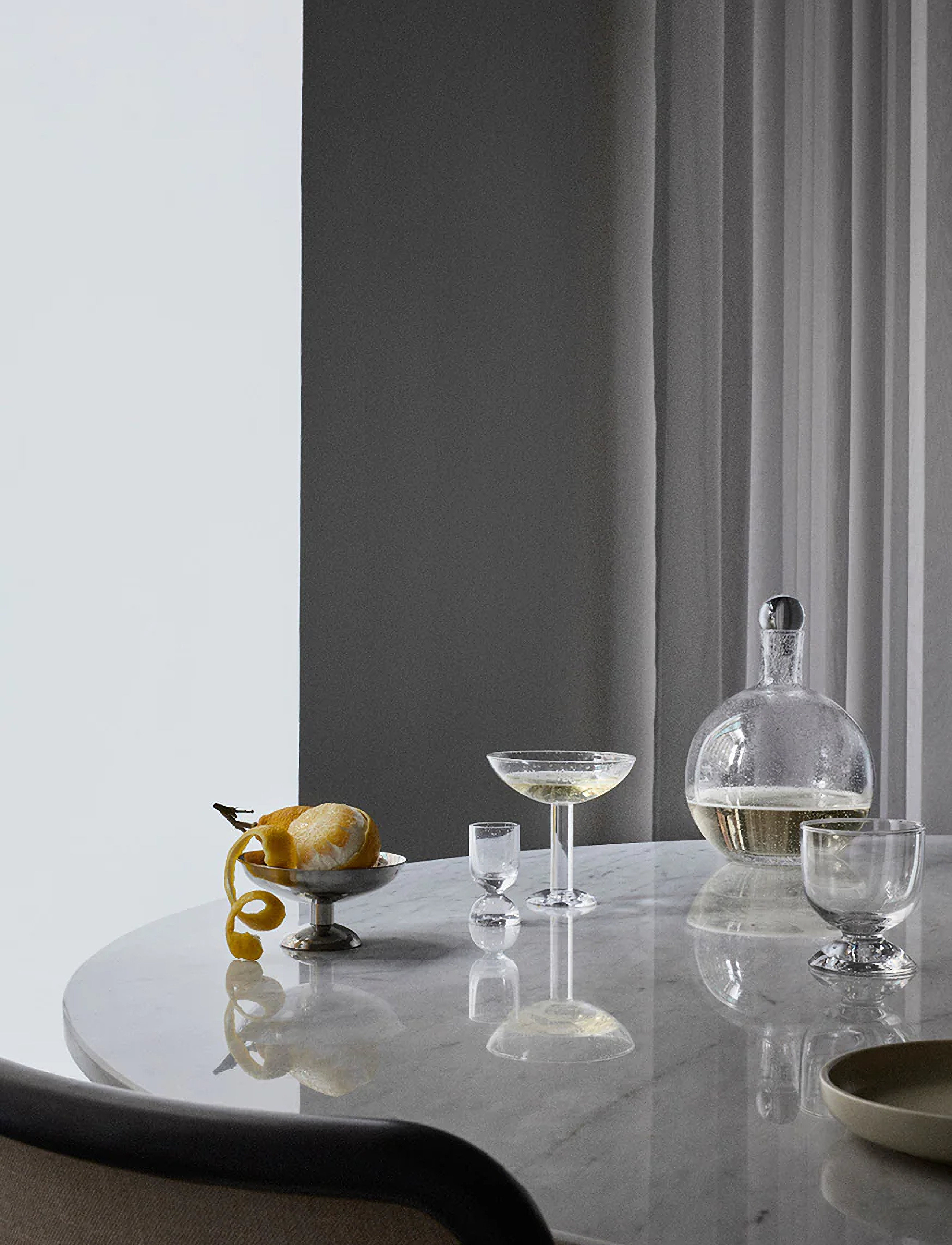LOUISE ROE - Bubble Glass, Champagne Coupe, plain top - champagneglass - clear - 2