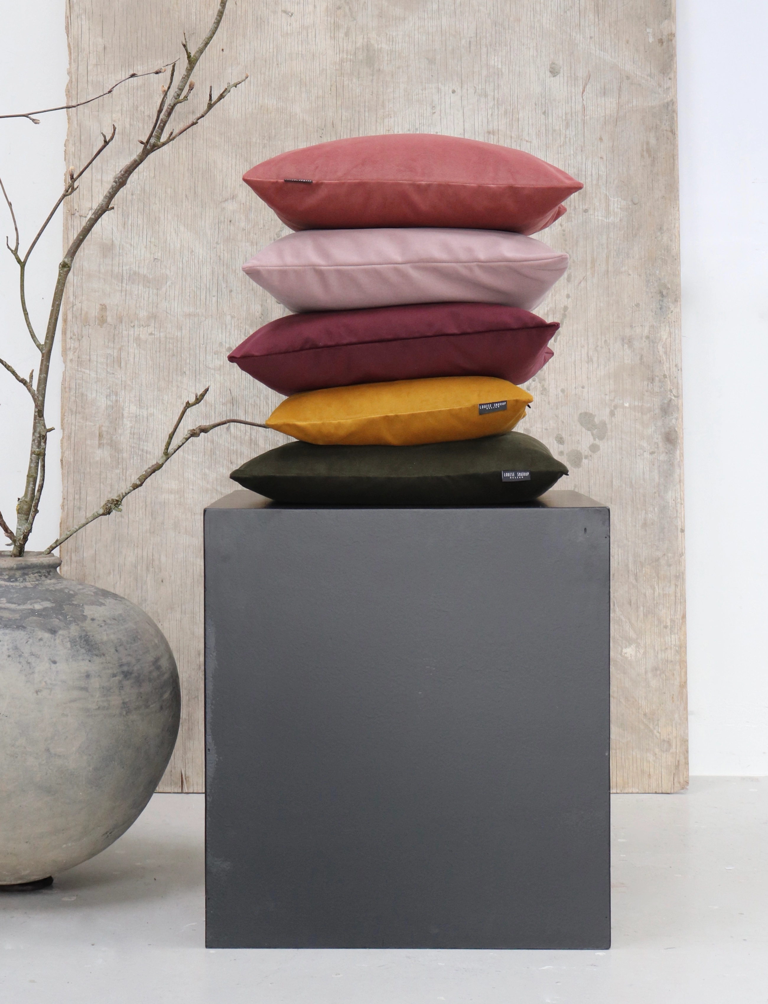 Louise Smærup - Velour Pudebetræk uden strop - dusty rose - 1