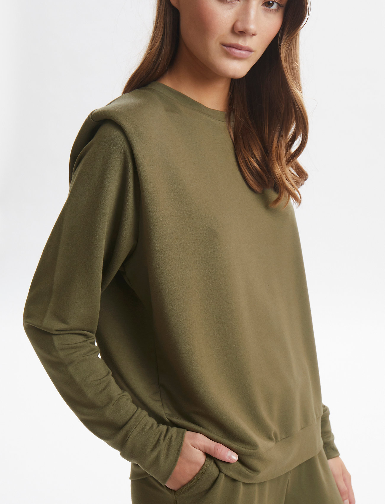 Lounge Nine - LNKira Shoulderpad Sweatshirt - trøjer - tarmac - 5