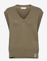 Lounge Nine - LNEvnia Knit Slipover - knitted vests - vetiver melange - 0
