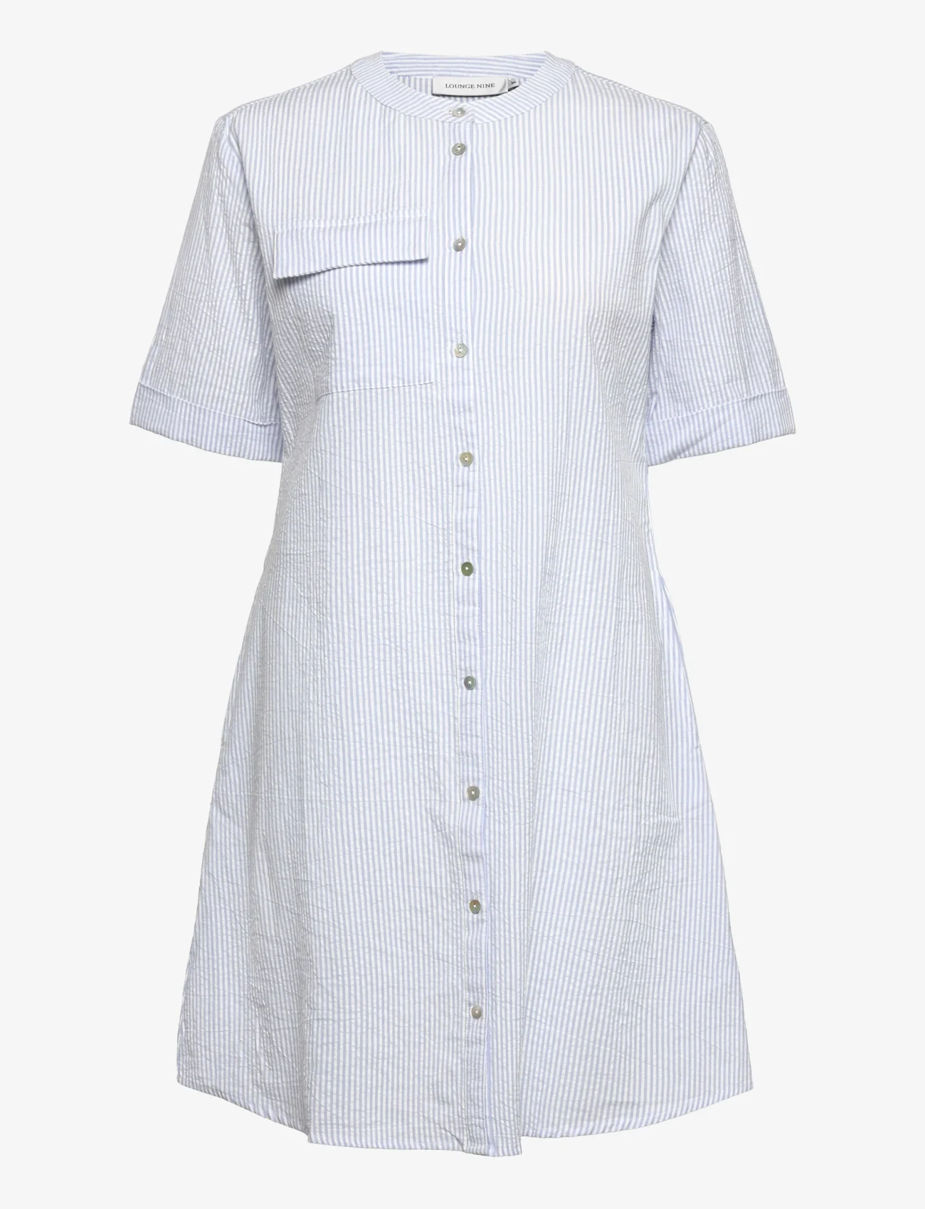 Lounge Nine - LNFlye Dress - shirt dresses - blue heron small stripe - 0