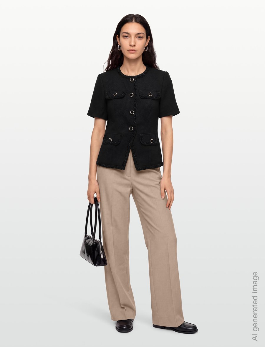 Love Lolina - Abbot top - bouclé - black - 0