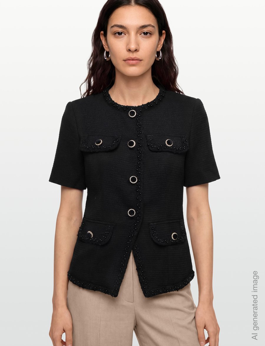Love Lolina - Abbot top - bouclé - black - 3
