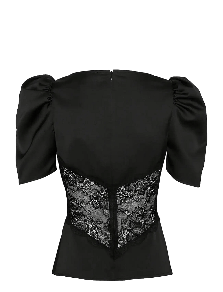Love Lolina - Francis top - kortærmede bluser - black - 1