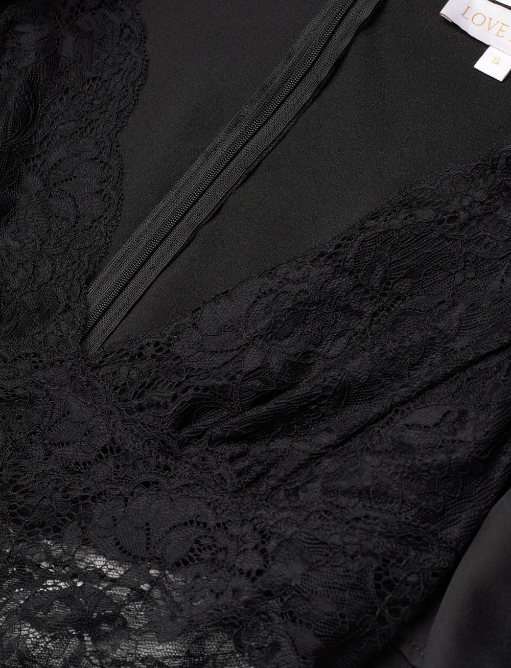 Love Lolina - Francis lace top - short-sleeved blouses - black - 2