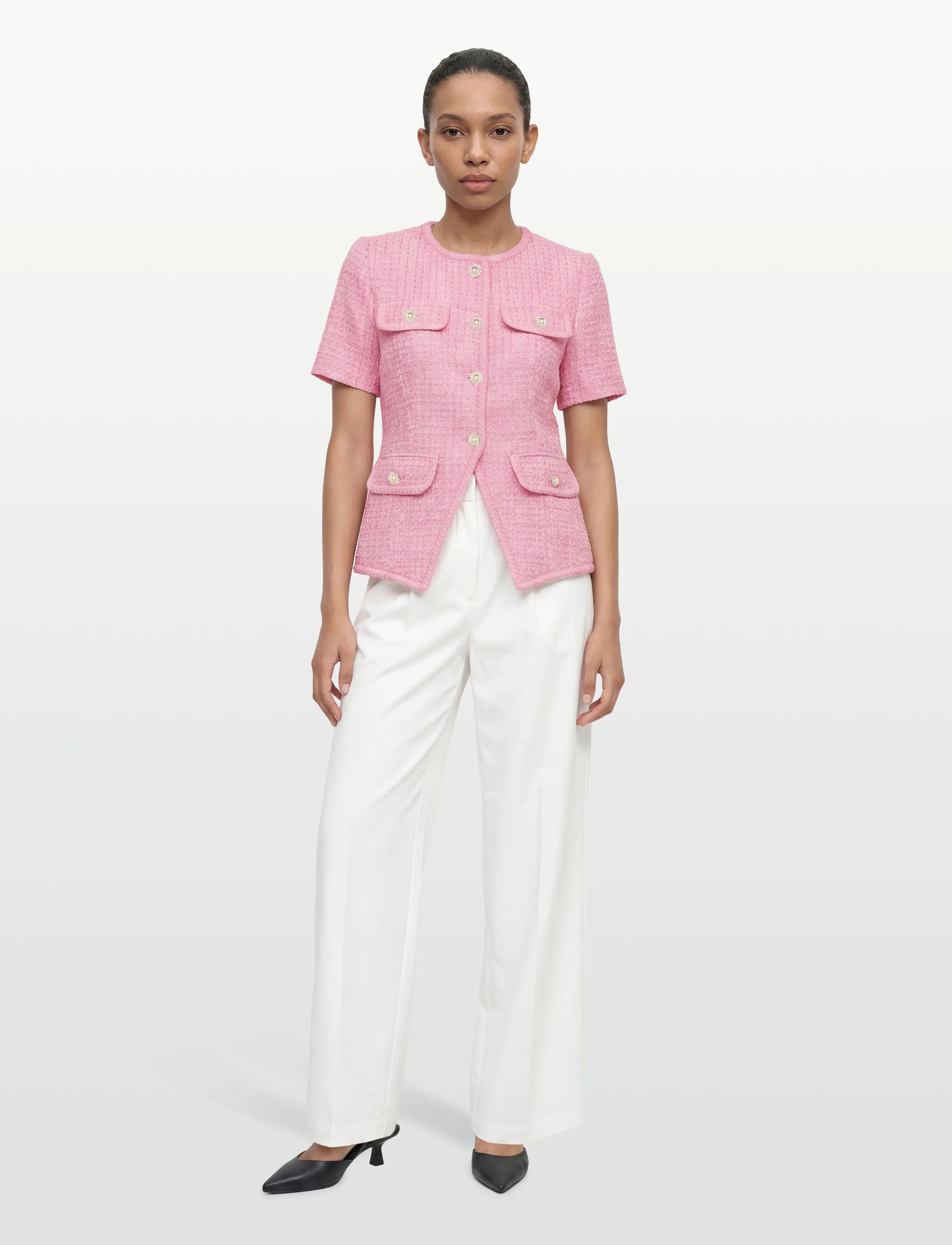 Love Lolina Abbot top - Short-sleeved blouses - PINK / pink/rose