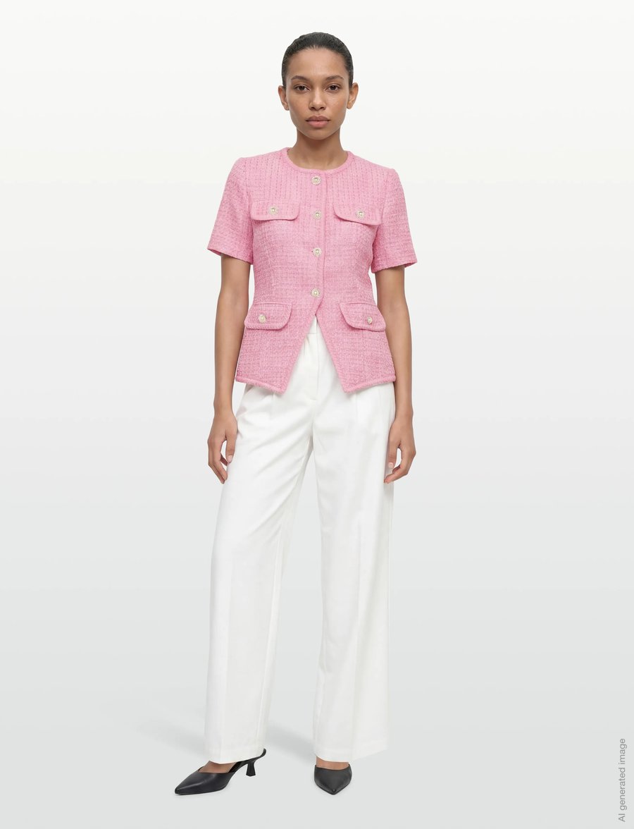 Love Lolina - Abbot top - kurzärmelige blusen - pink - 0