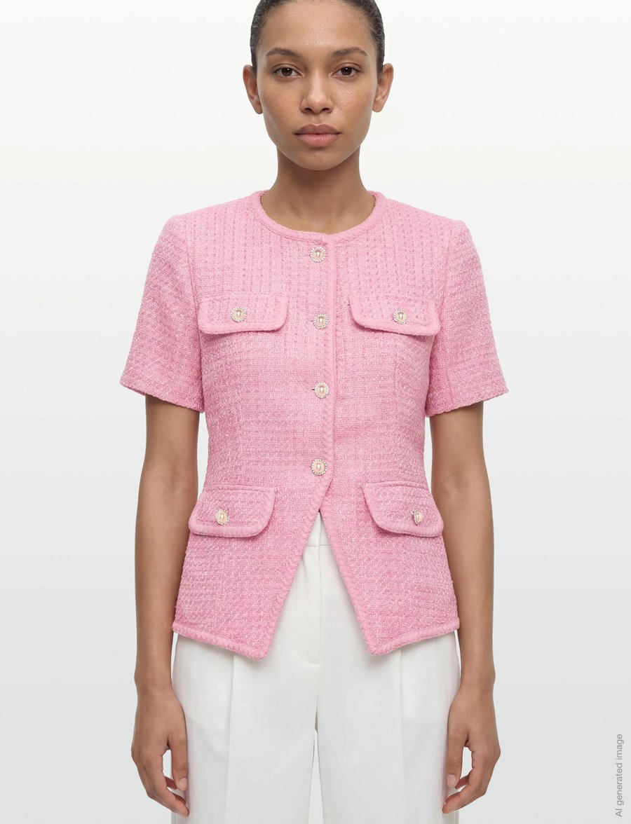 Love Lolina - Abbot top - kurzärmelige blusen - pink - 3