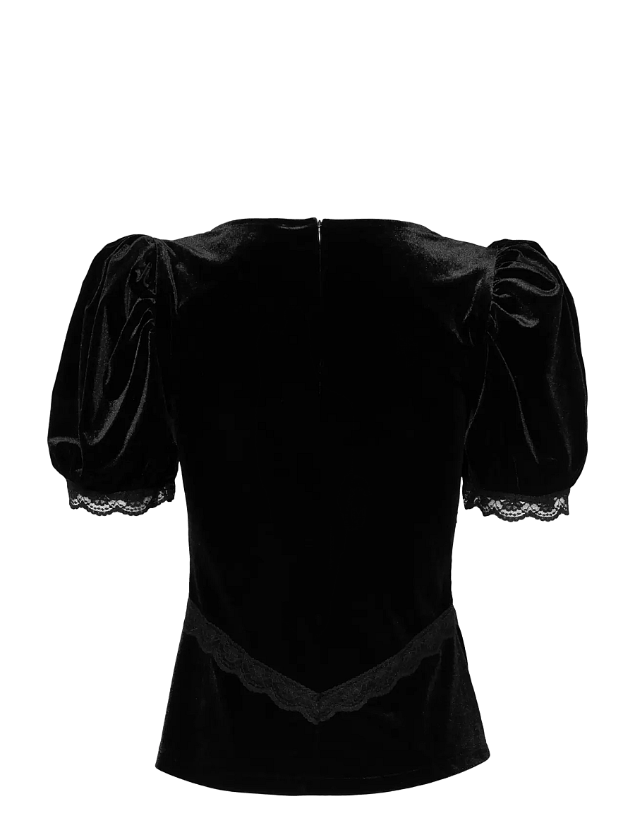 Love Lolina - Francis Velvet Top - kurzärmelige blusen - 1012 - 1