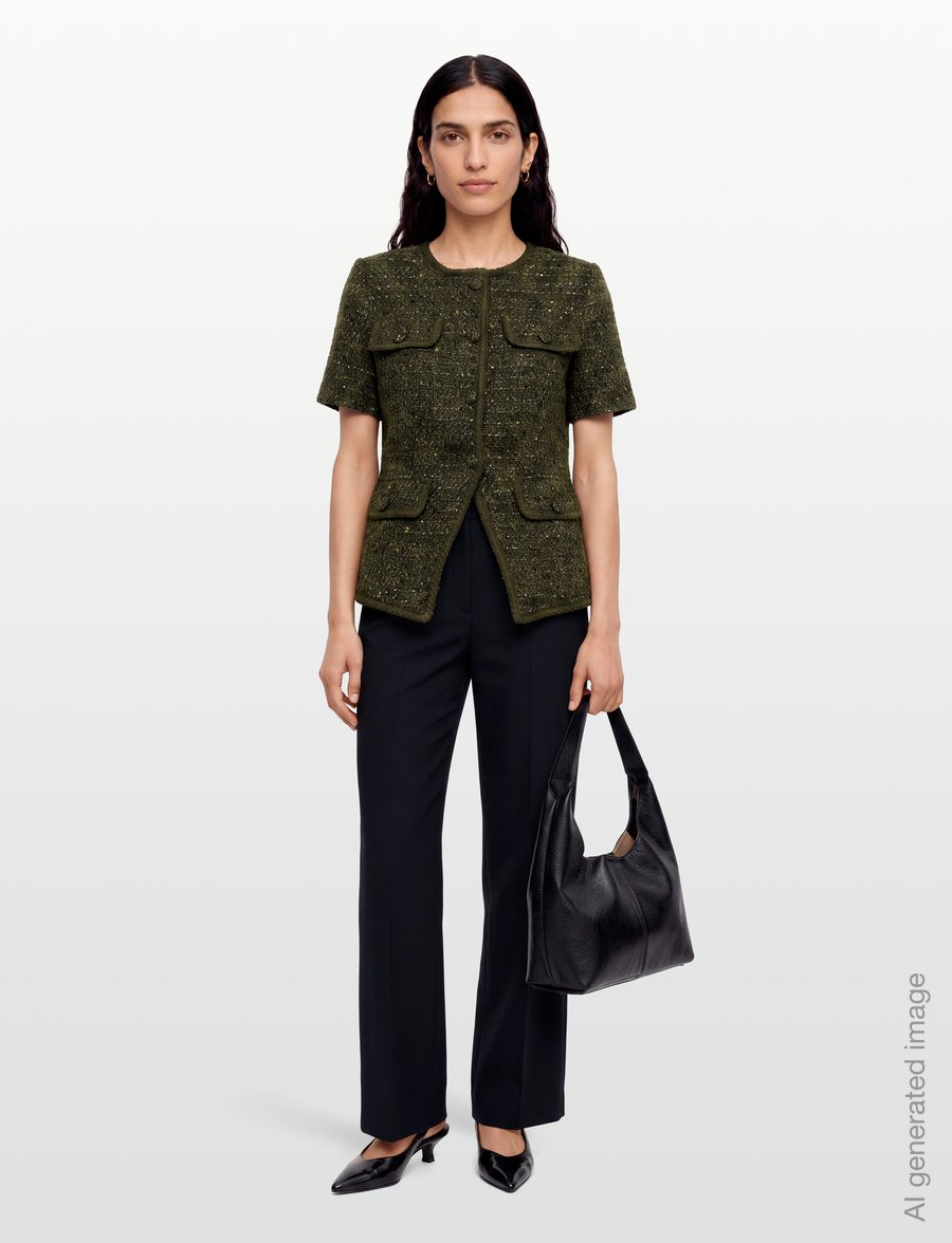 Love Lolina - Abbot Top - kortärmade blusar - khaki - 0