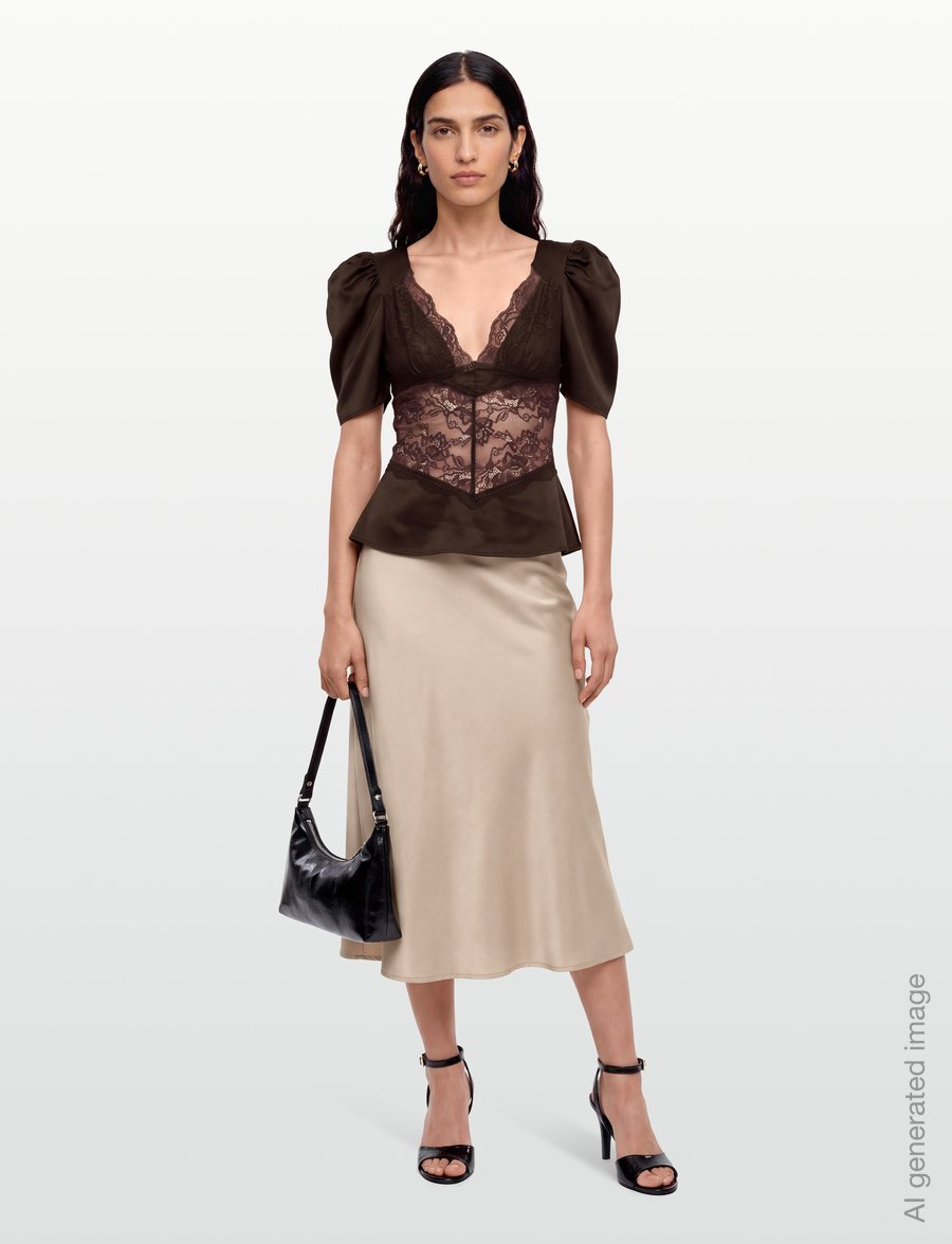 Love Lolina - Francis Top - kortærmede bluser - espresso - 0