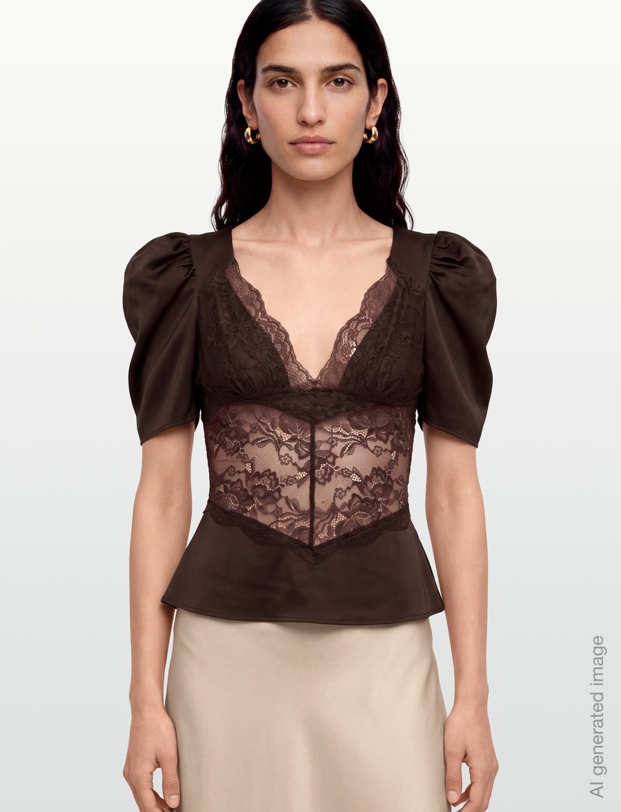 Love Lolina - Francis Top - kortærmede bluser - espresso - 3