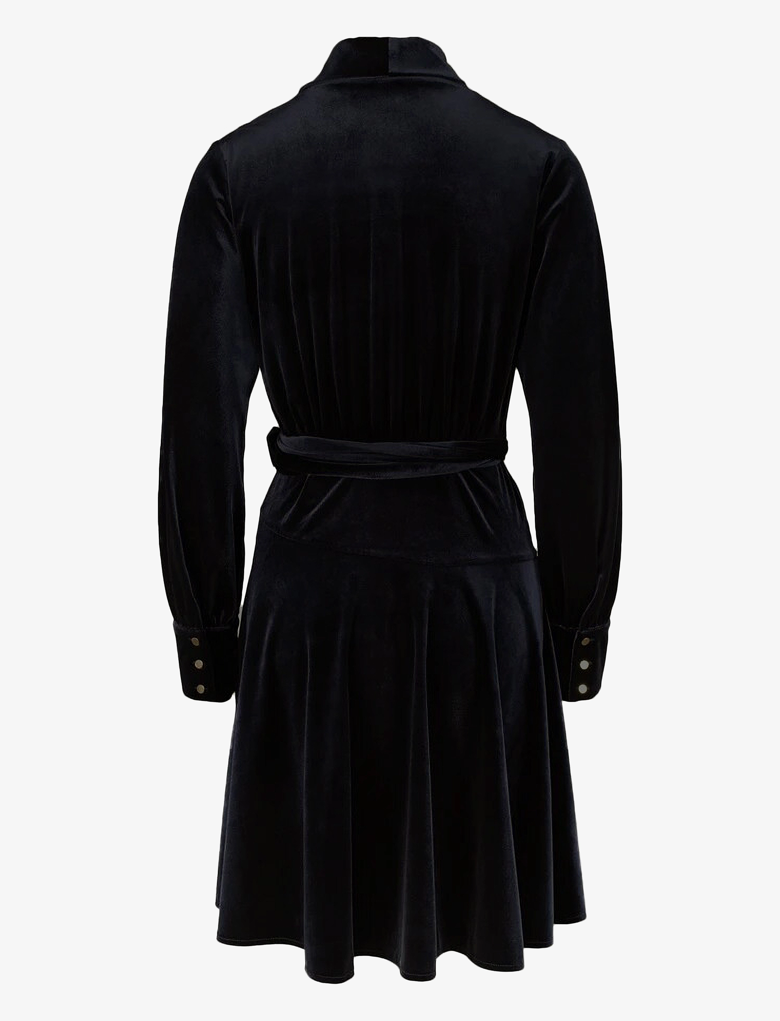 Love Lolina - Iza mini dress - slå-om-kjoler - black velvet - 1