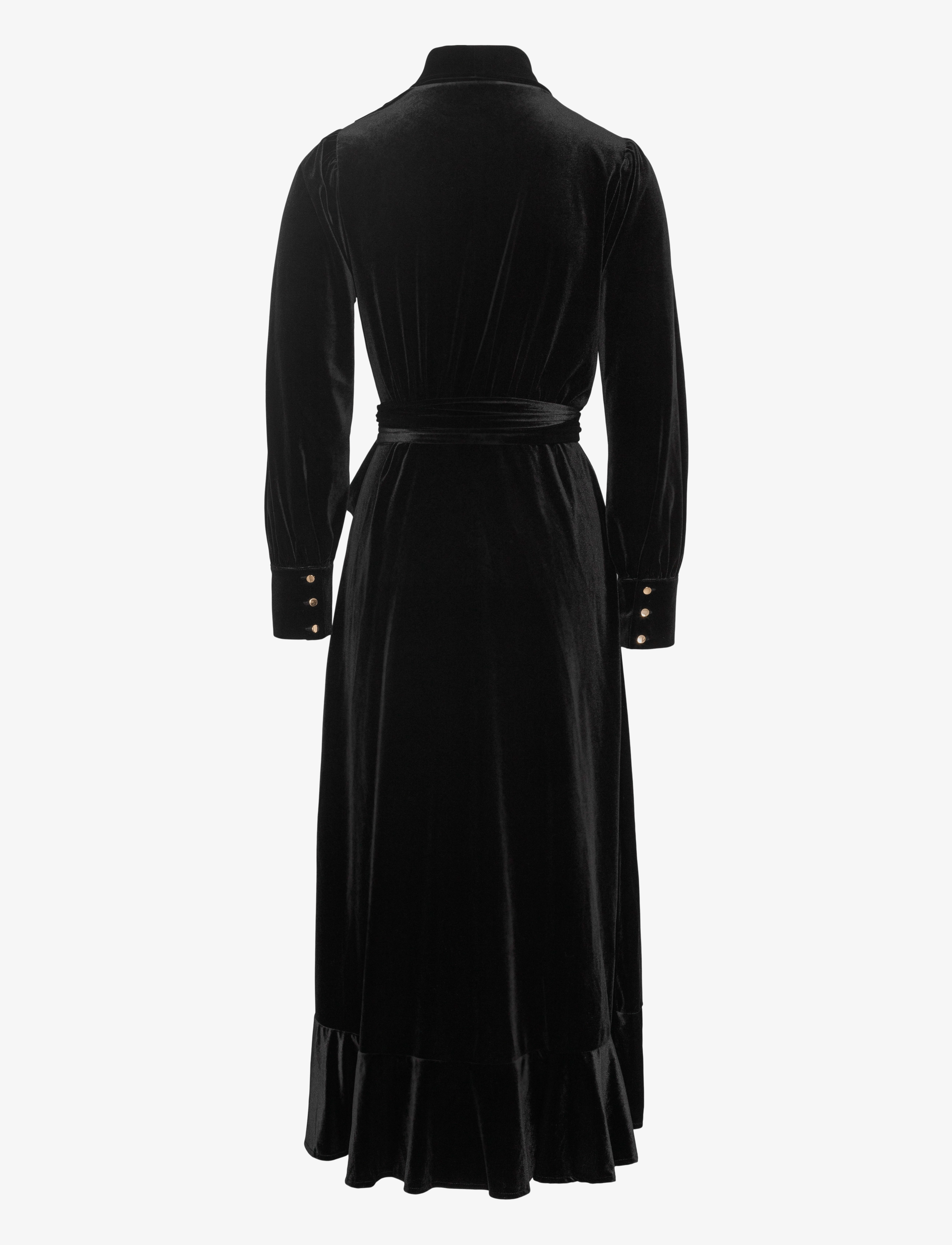 Love Lolina - Iza midi dress - wickelkleider - black velvet - 1
