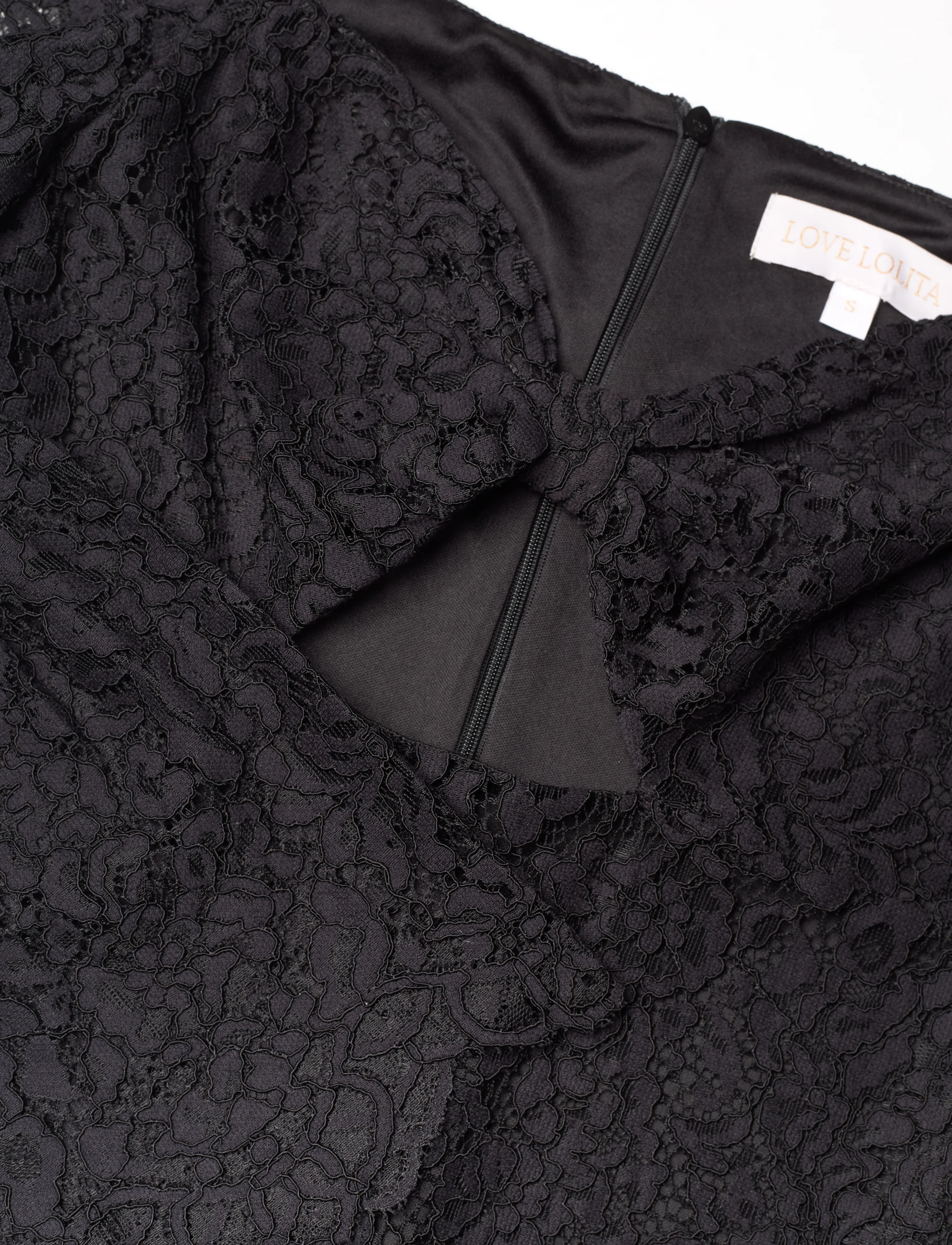 Love Lolina - Brittany mini dress - stuttir kjólar - black lace - 2