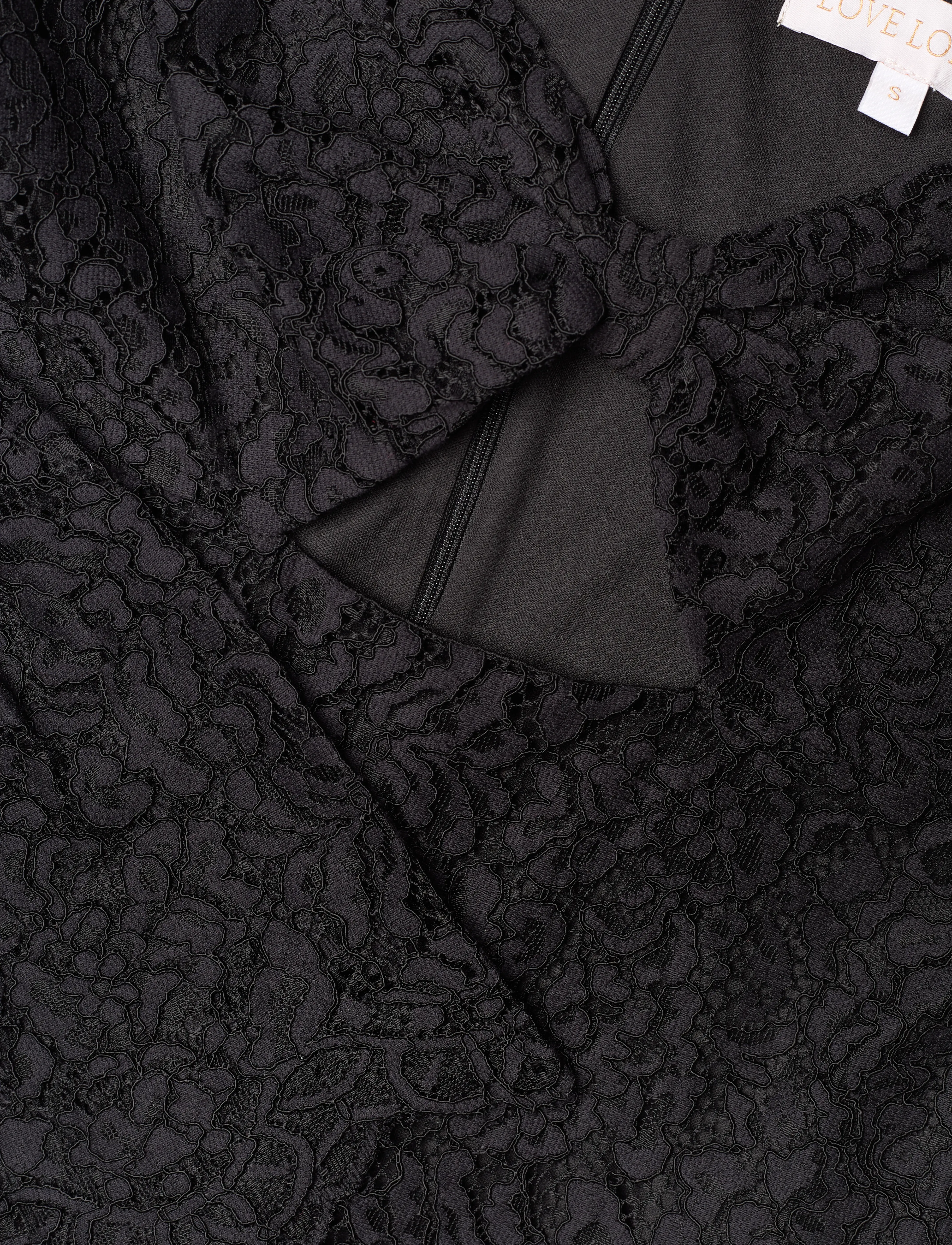 Love Lolina - Brittany mini dress - stuttir kjólar - black lace - 3