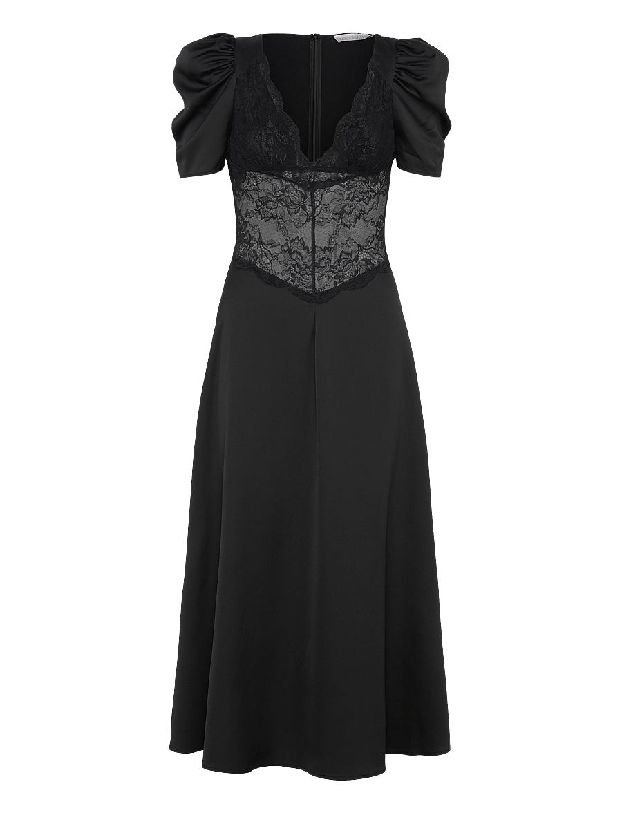 Love Lolina - Francis lace midi dress - lace dresses - black - 0