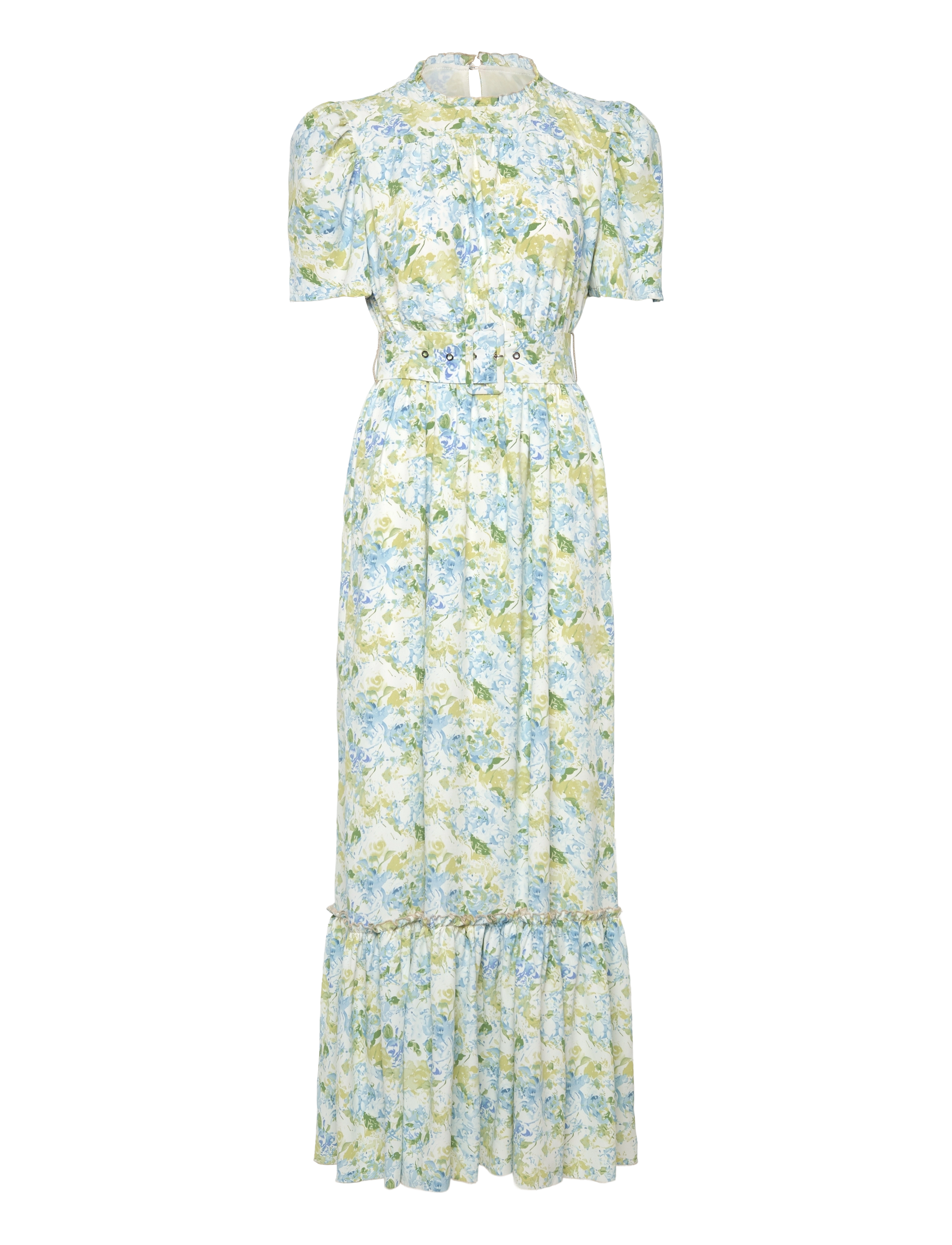 Love Lolina Sophie puff sleeve Maxi dress - Love Lolina - GREEN GARDEN / blue