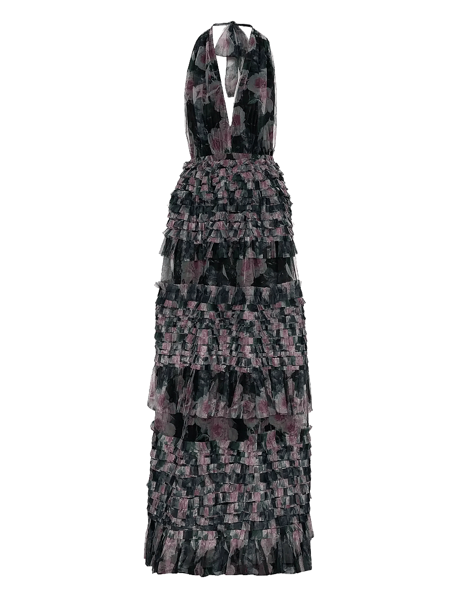 Love Lolina - Lainey Maxi dress - maxi kjoler - black print - 1