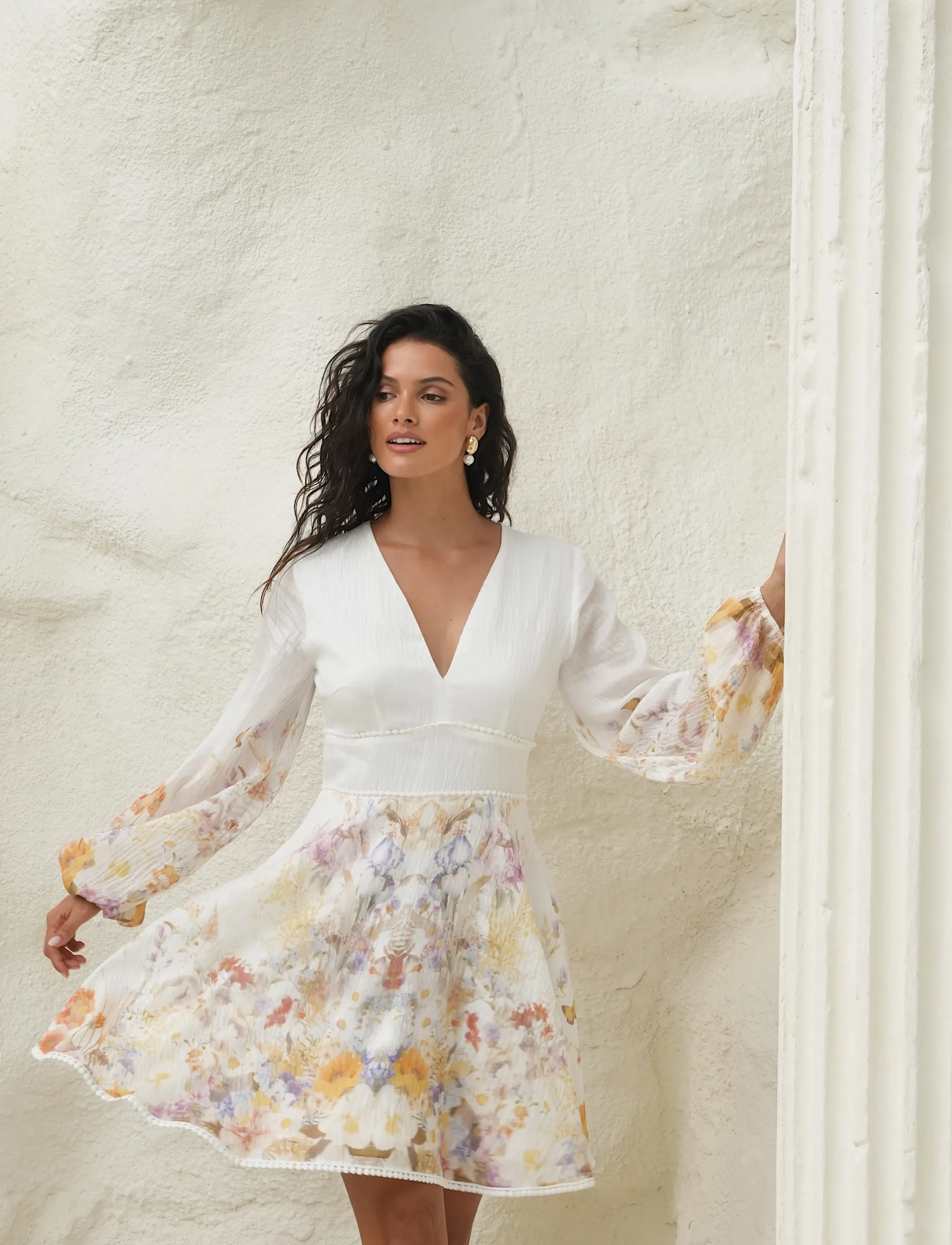 Love Lolina Freya mini dress - Dresses - MISTY GARDEN / cream