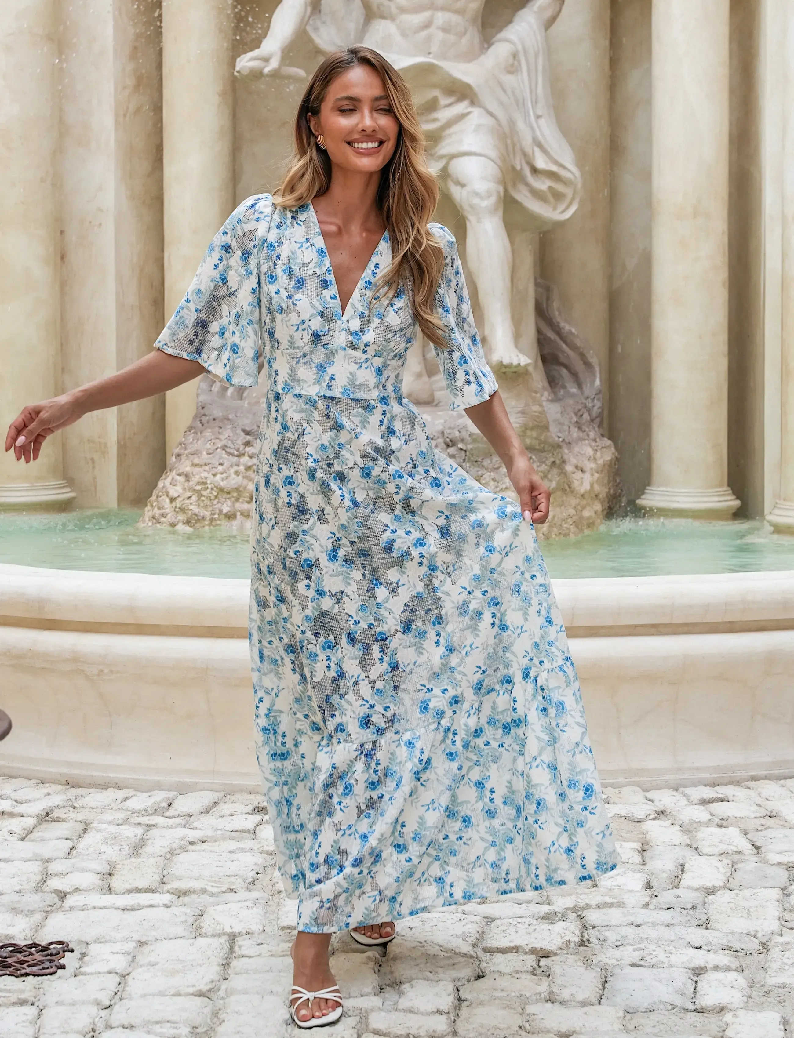 Love Lolina - Celina Maxi Dress - summer dresses - blue whisper - 3