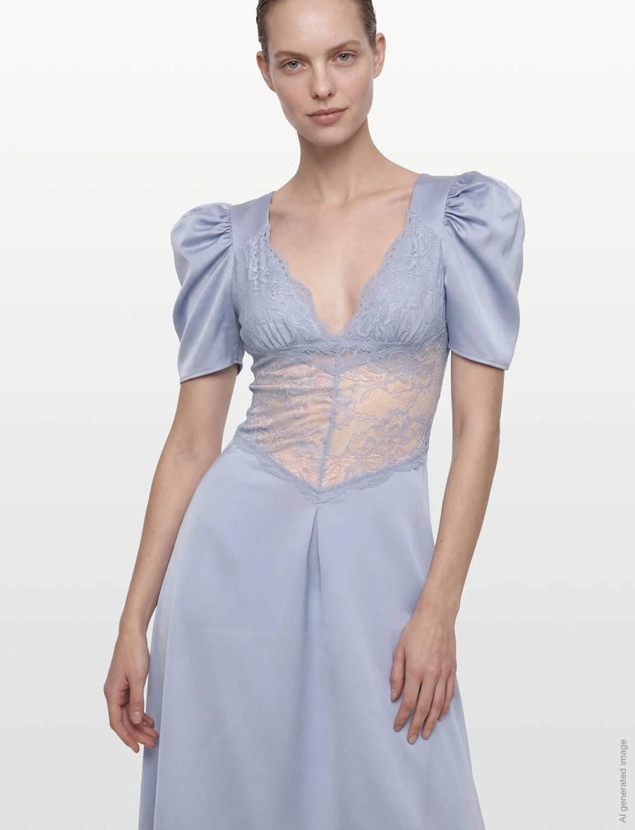 Love Lolina - Francis Lace Midi Dress - abendkleider - light blue - 3
