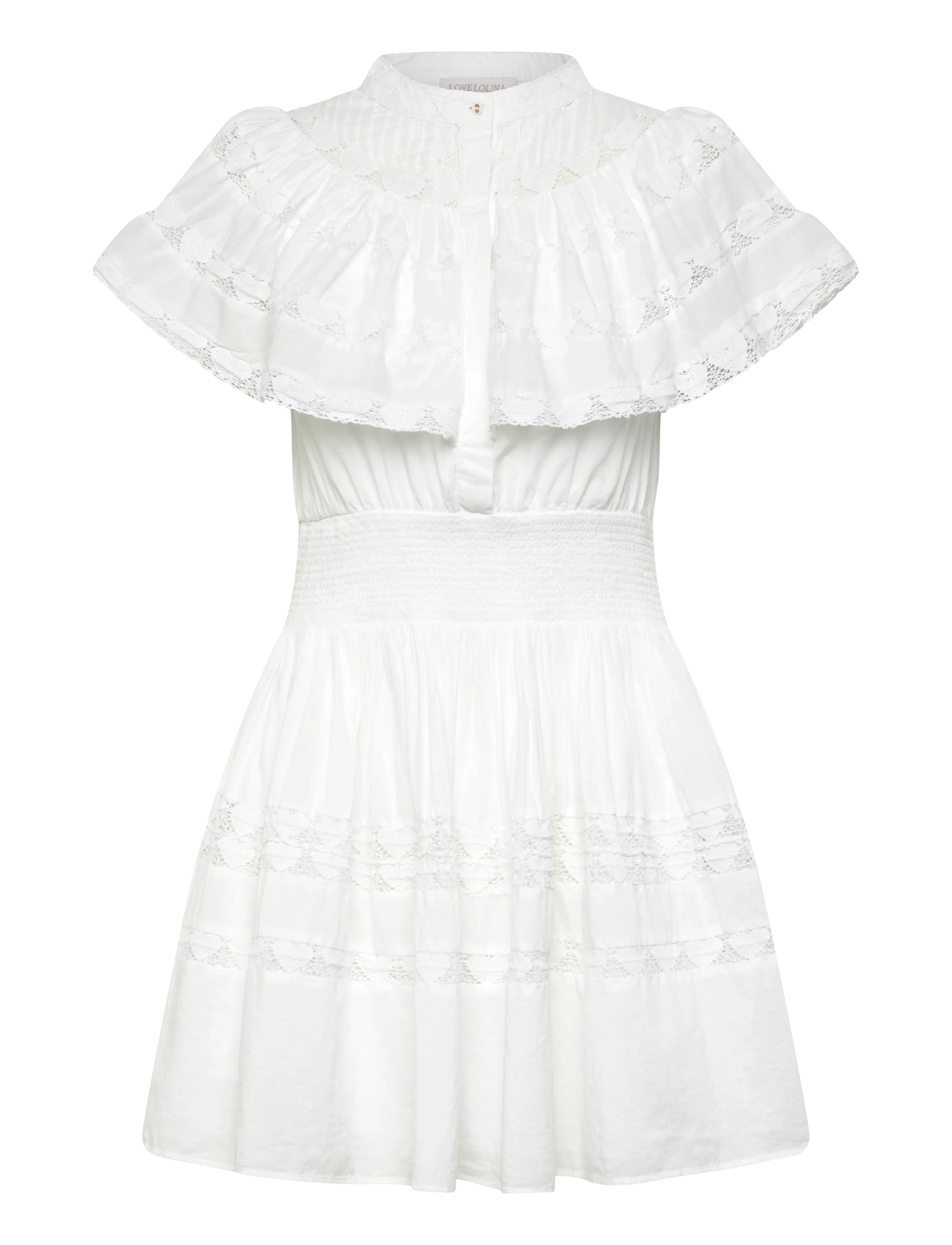 Love Lolina Mary Mini Dress, XL, White, Kjoler > Kort Kjole, Dame