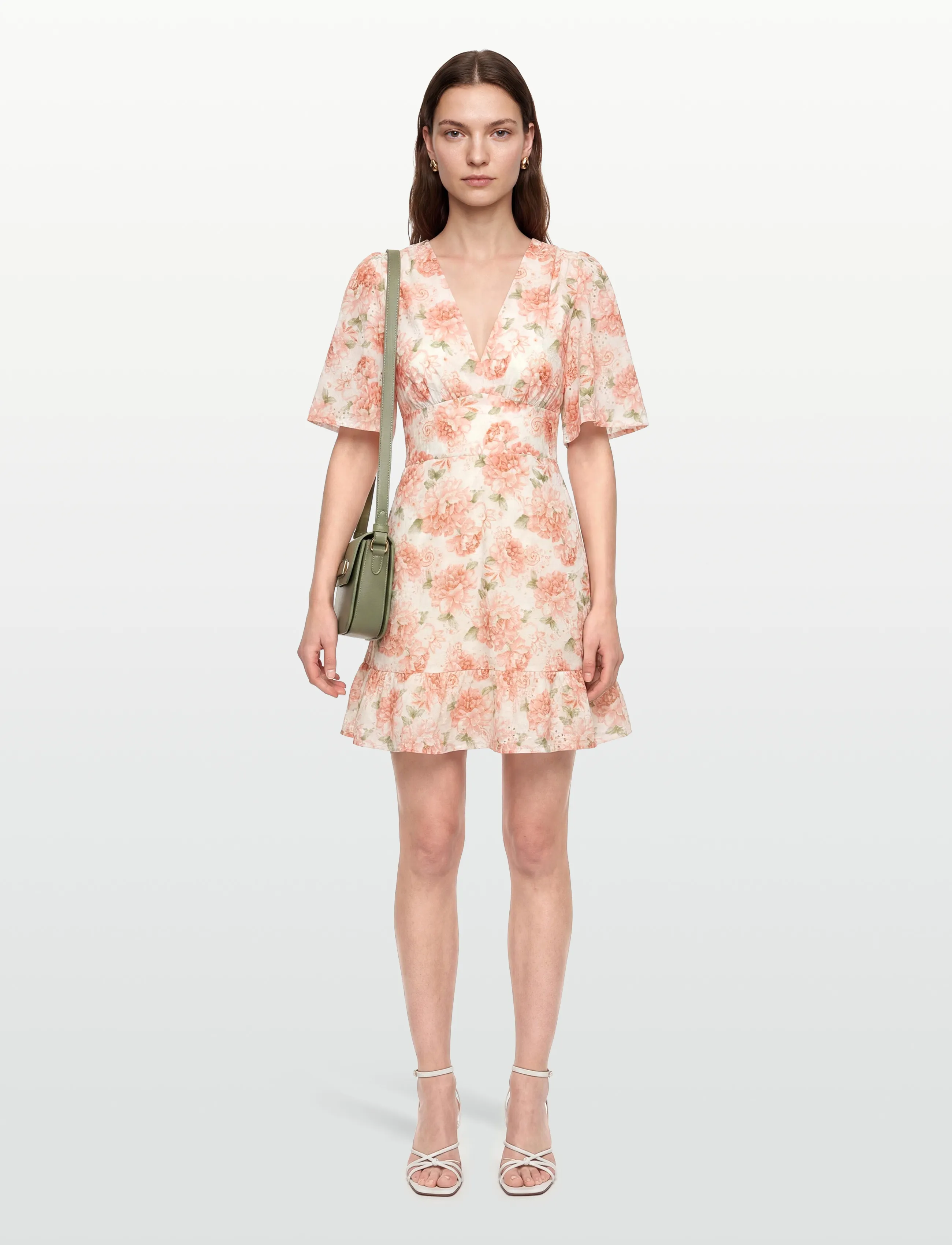 Love Lolina Celina Mini Dress, L, Cream, Kjoler > Kort Kjole, Dame