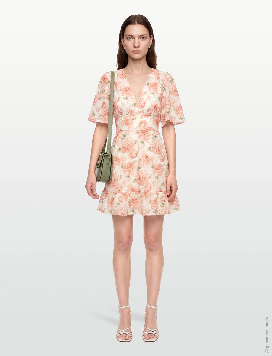 Love Lolina - Celina Mini Dress - sommerkleider - peony pop orange - 0