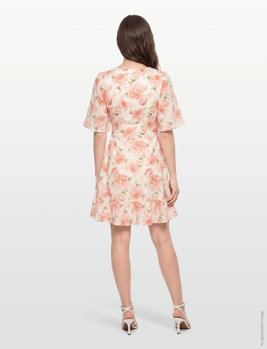 Love Lolina - Celina Mini Dress - sommerkleider - peony pop orange - 4
