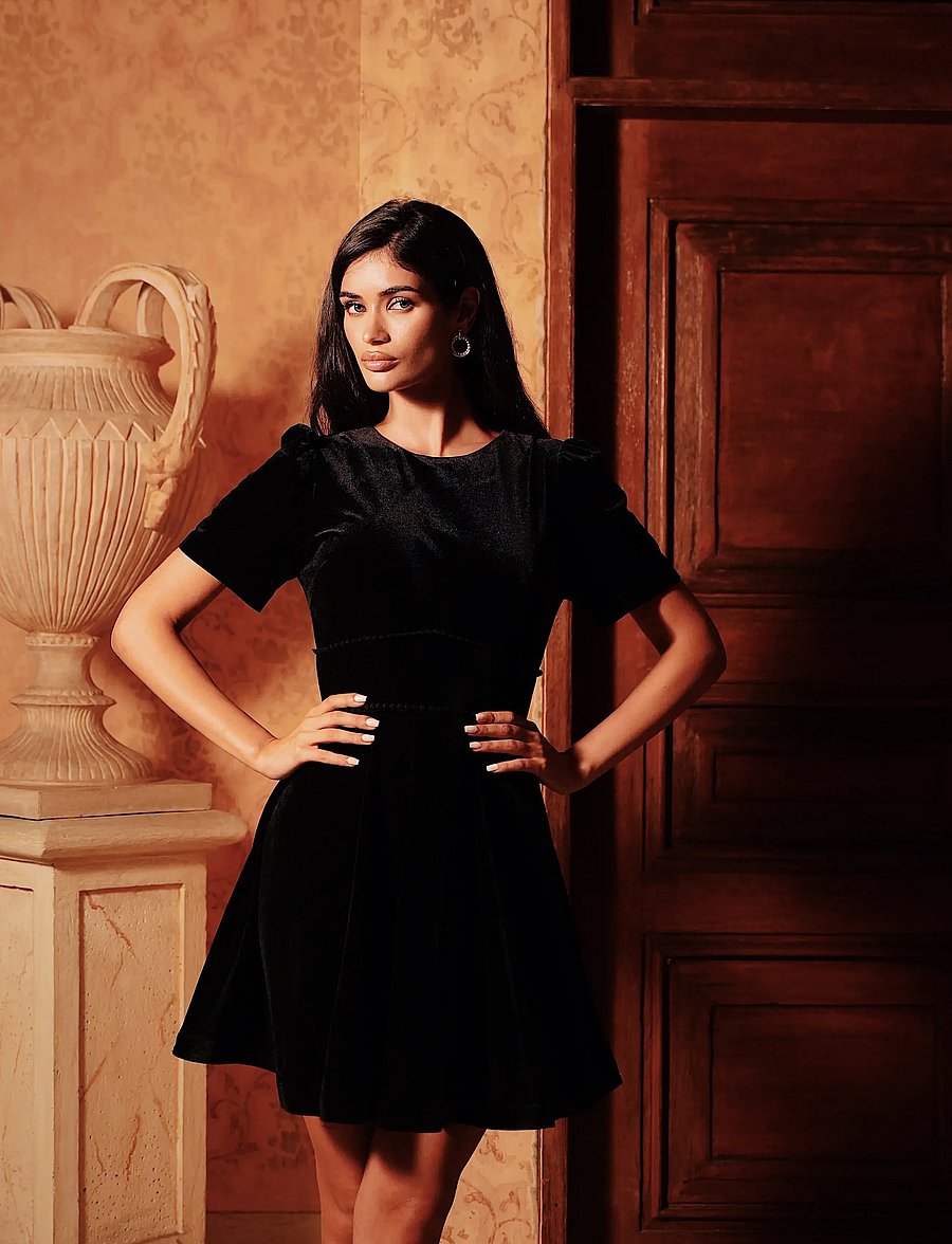 Love Lolina - Fiona Mini Dress - cocktailklänningar - black - 0