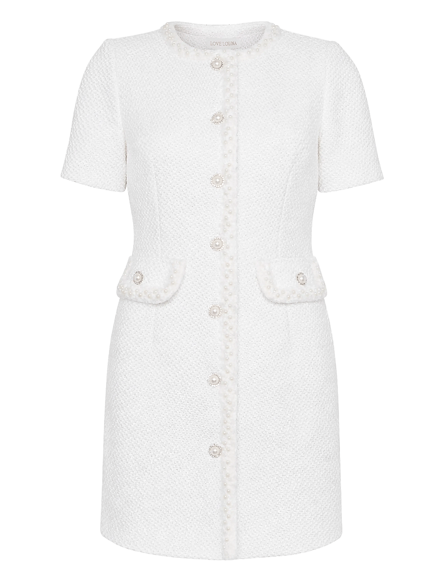 Love Lolina - Abbot Mini Dress - kokteilikleidid - white - 1