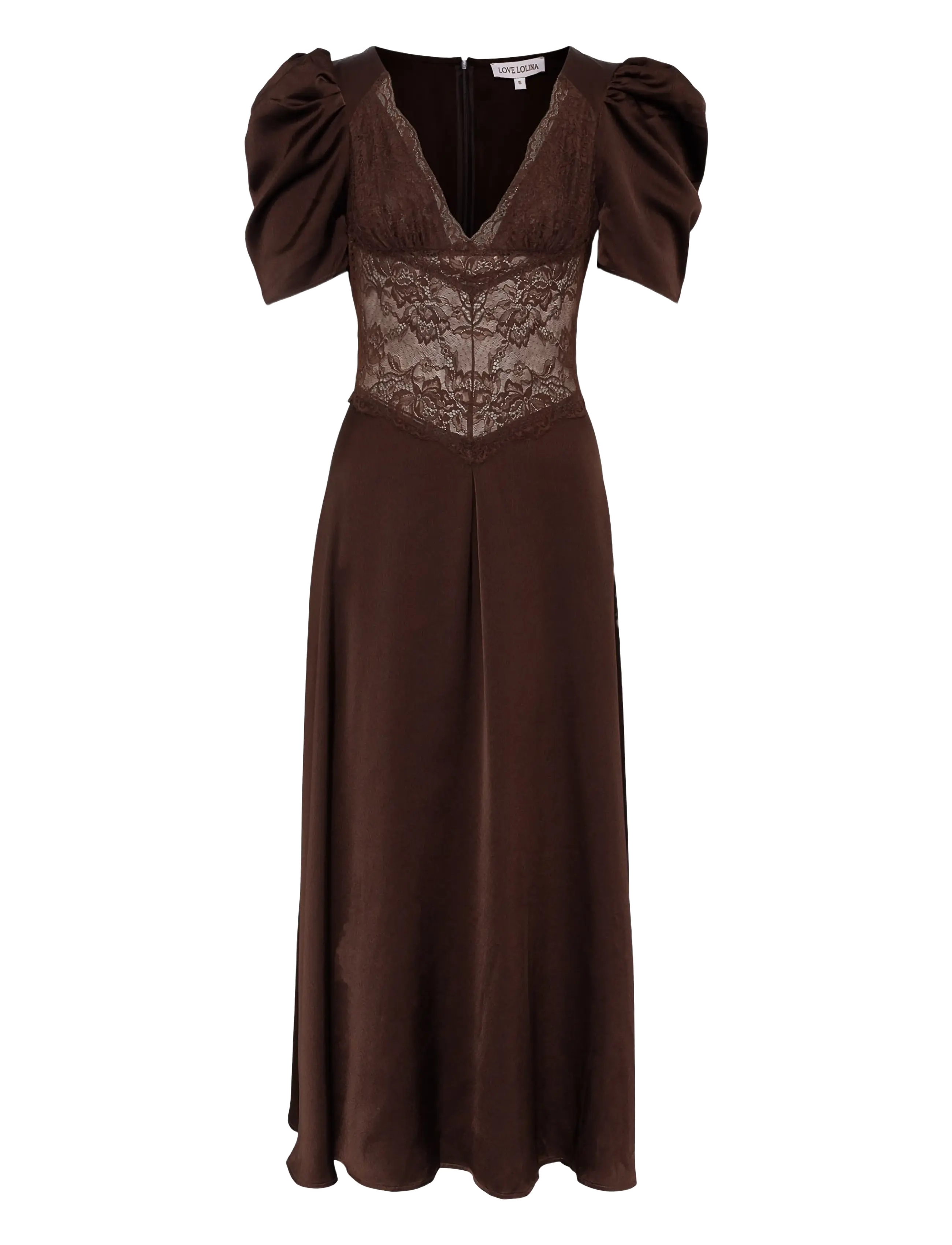 Love Lolina - Francis Lace Midi Dress - blondekjoler - espresso - 1