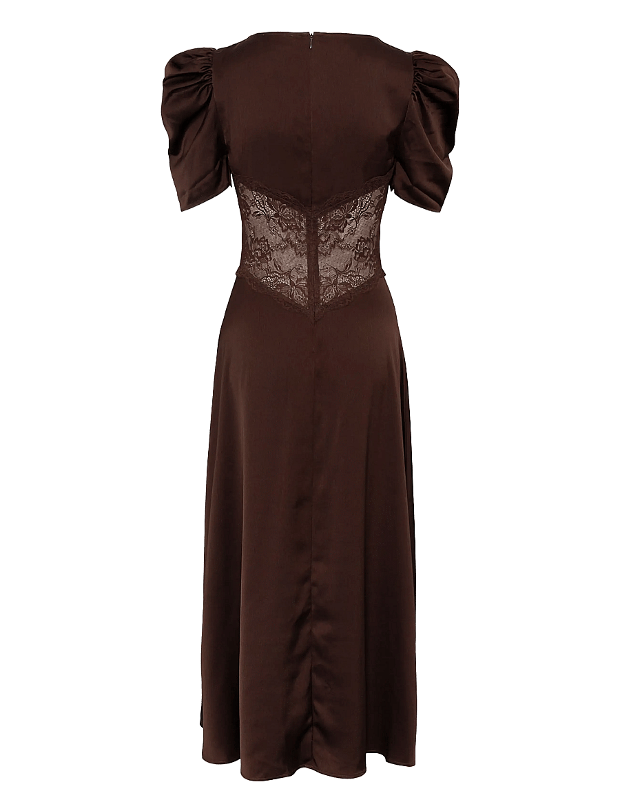 Love Lolina - Francis Lace Midi Dress - blondekjoler - espresso - 2