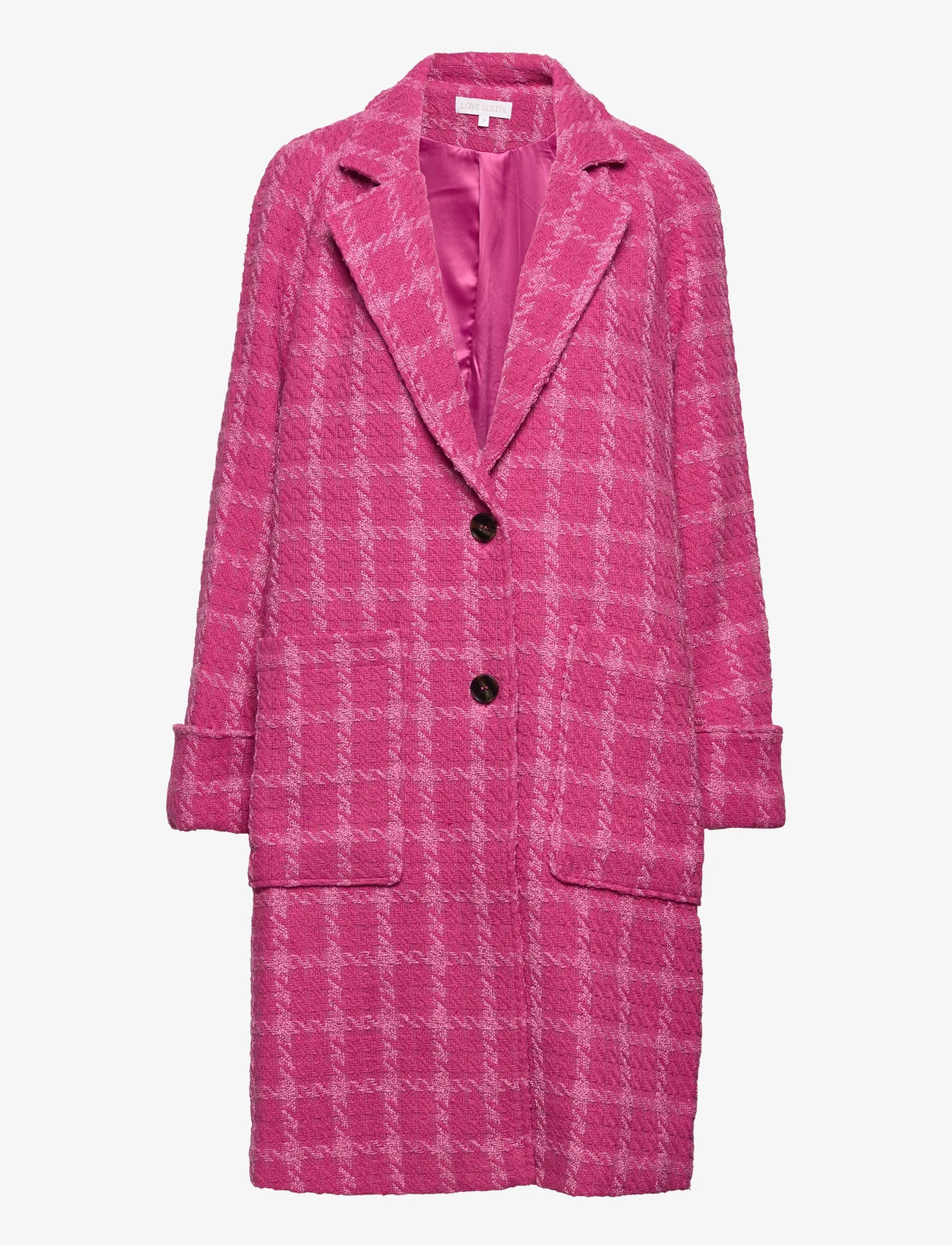 Love Lolita - Marlow coat - leichte mäntel - pink boucle - 0