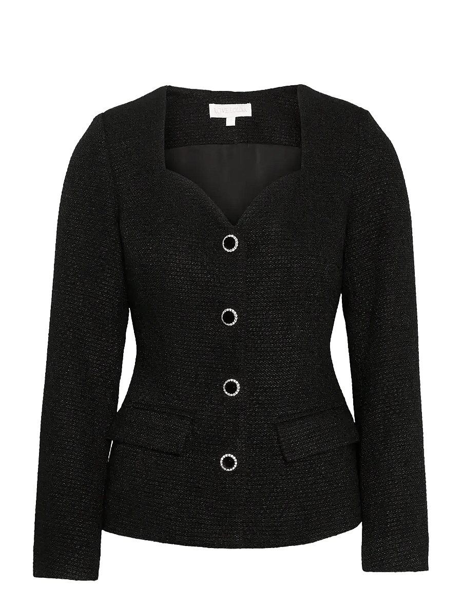 Love Lolina - Lilo jacket - enkeltradede blazere - black - 0
