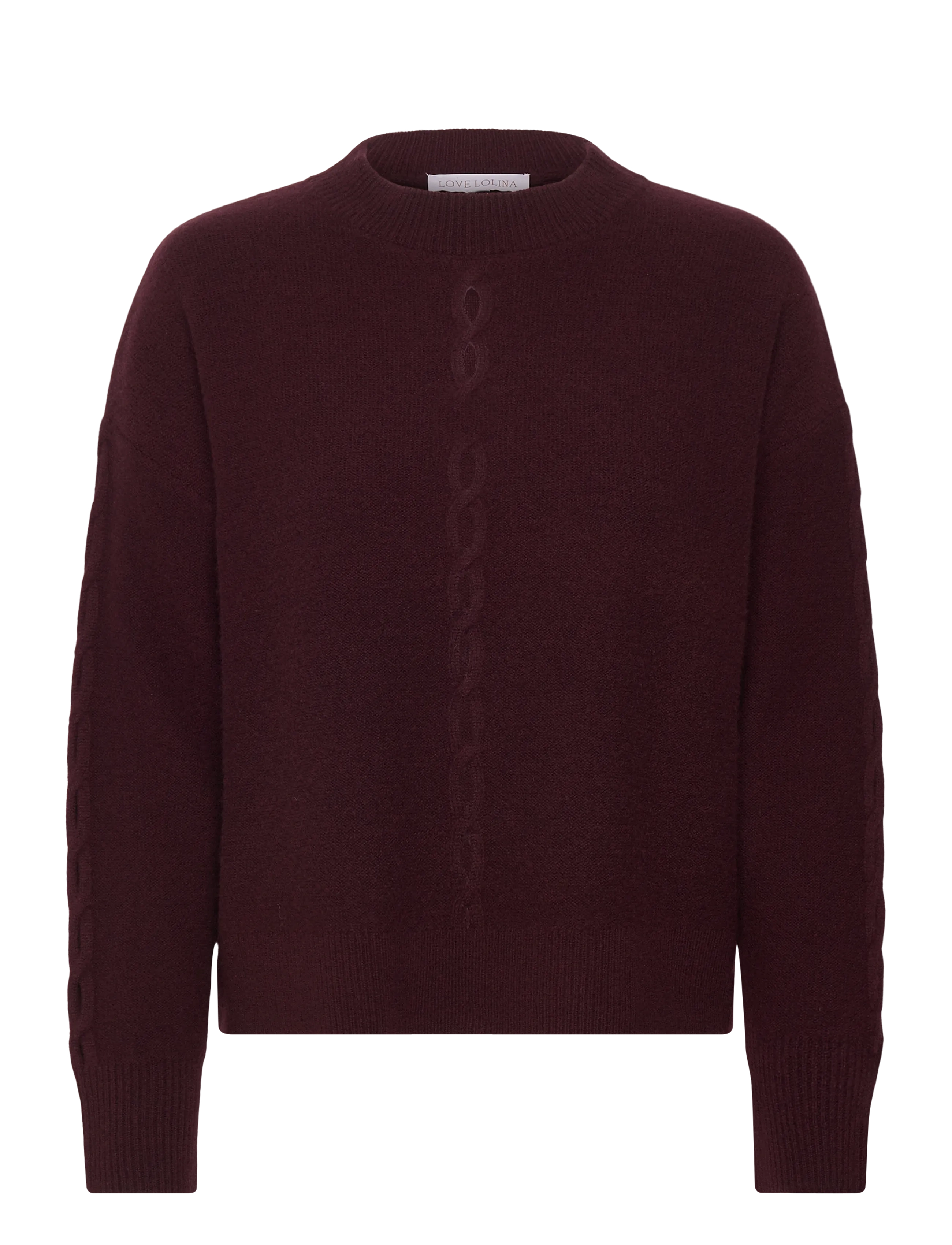 LOVE LOLINA Marcia Wolle Pullover Burgundy - L - Damen
