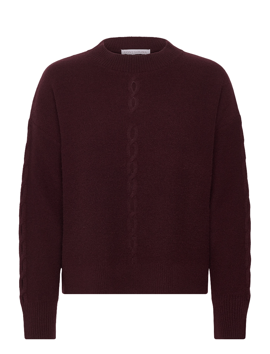 Love Lolina - Marcia Wool sweater - striktrøjer - burgundy - 0