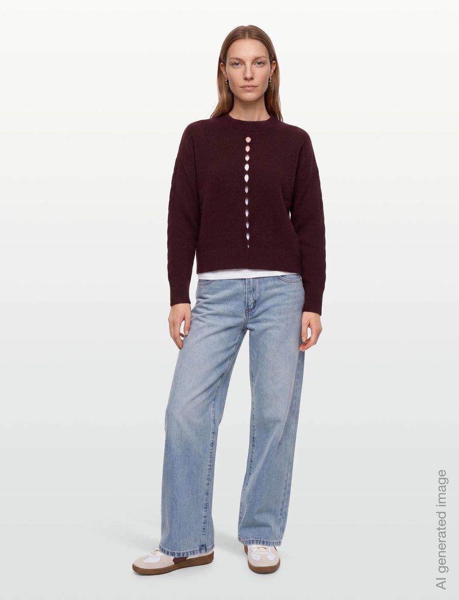 Love Lolina - Marcia Wool sweater - striktrøjer - burgundy - 0