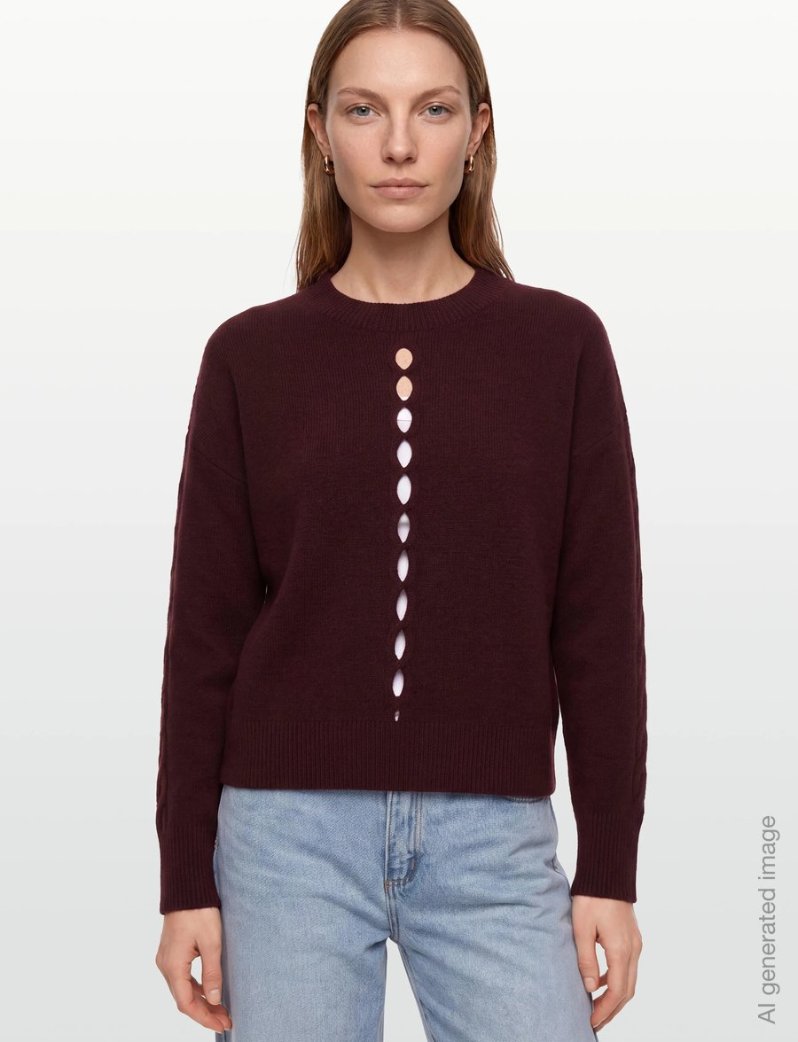 Love Lolina - Marcia Wool sweater - striktrøjer - burgundy - 5