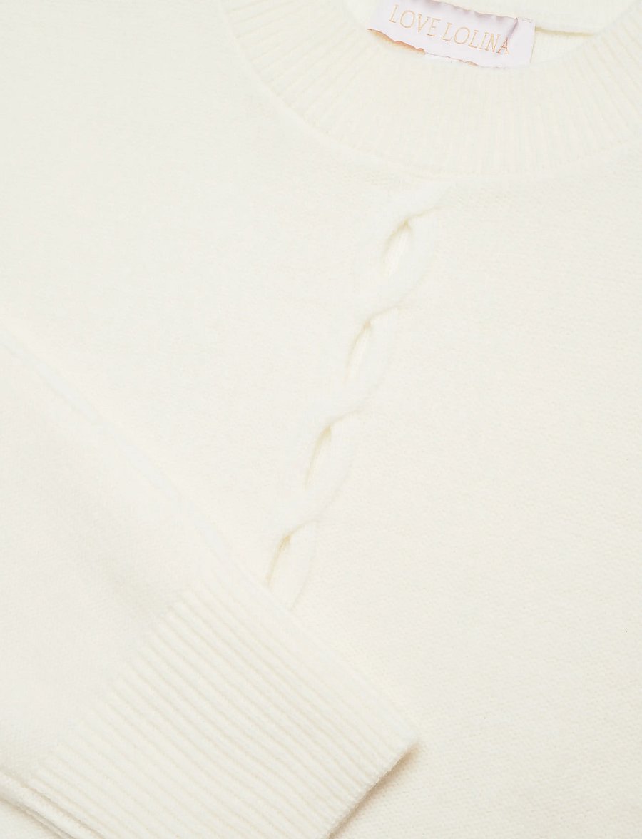 Love Lolina - Marcia Wool sweater - striktrøjer - cream - 2