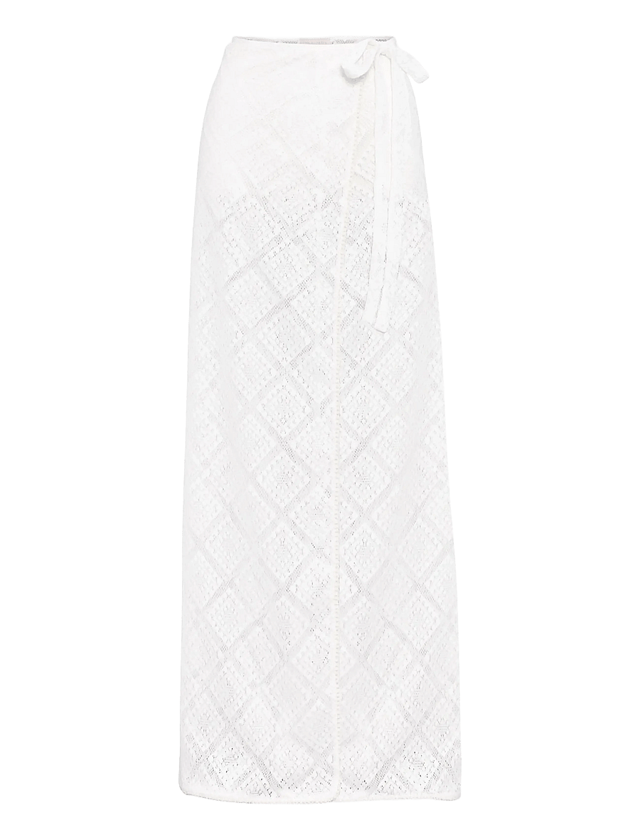 Love Lolina - Chelsea maxi cover up - slå-om-nederdele - white - 0