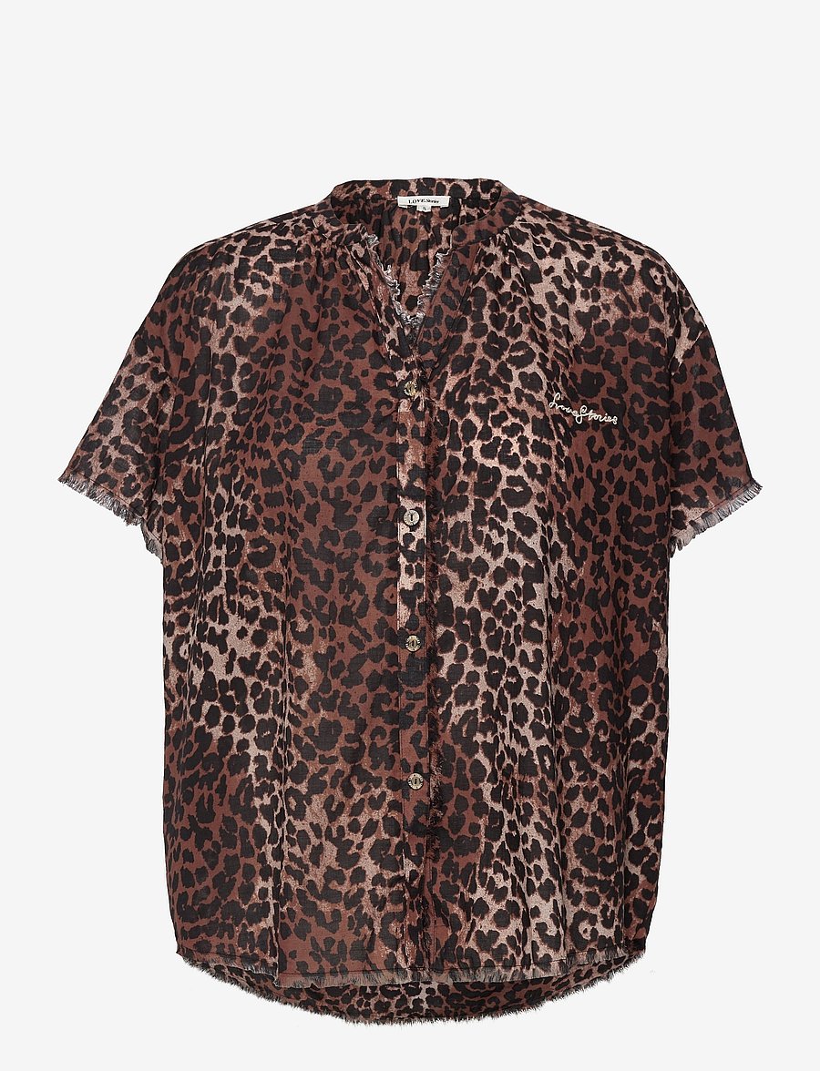 Love Stories - Mila - kurzärmelige blusen - leopard - 0