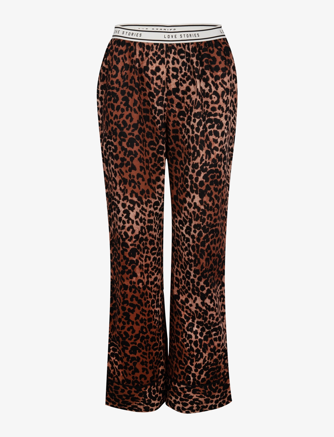 Love Stories Weekend, Leopard Print Pyjamasbukser, Brun, Str: XS