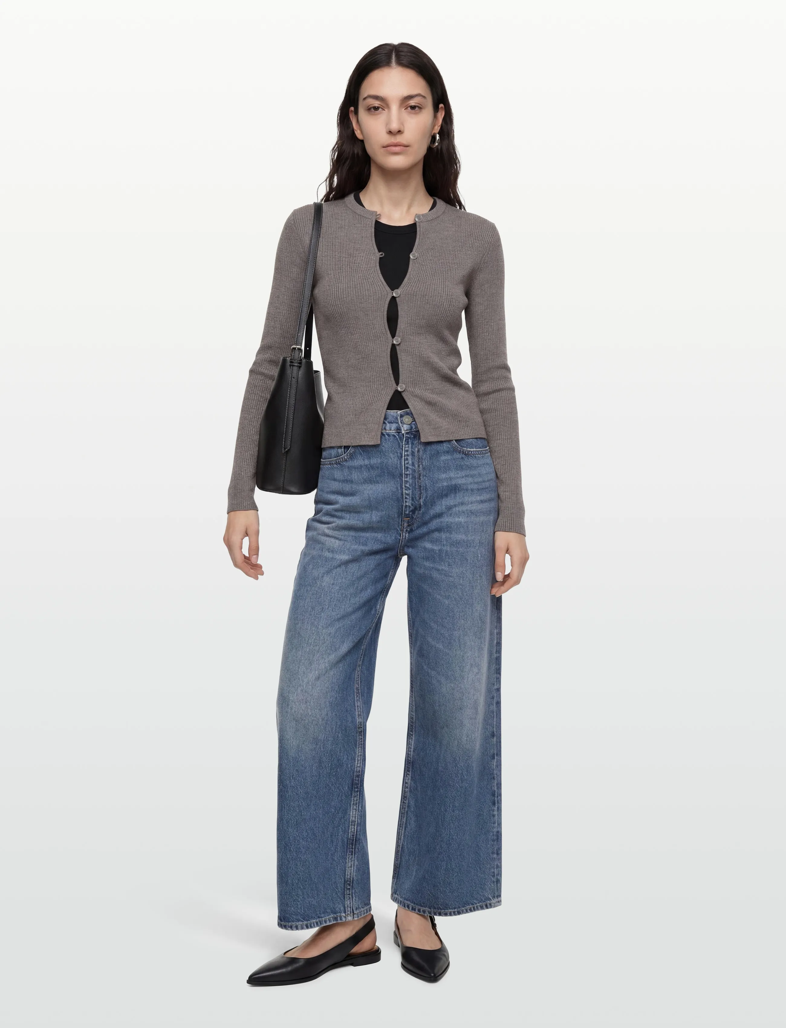 Lovechild 1979 Cari Cardigan, Kvinder, Ribstrikket Cardigan, Brun, Str: S