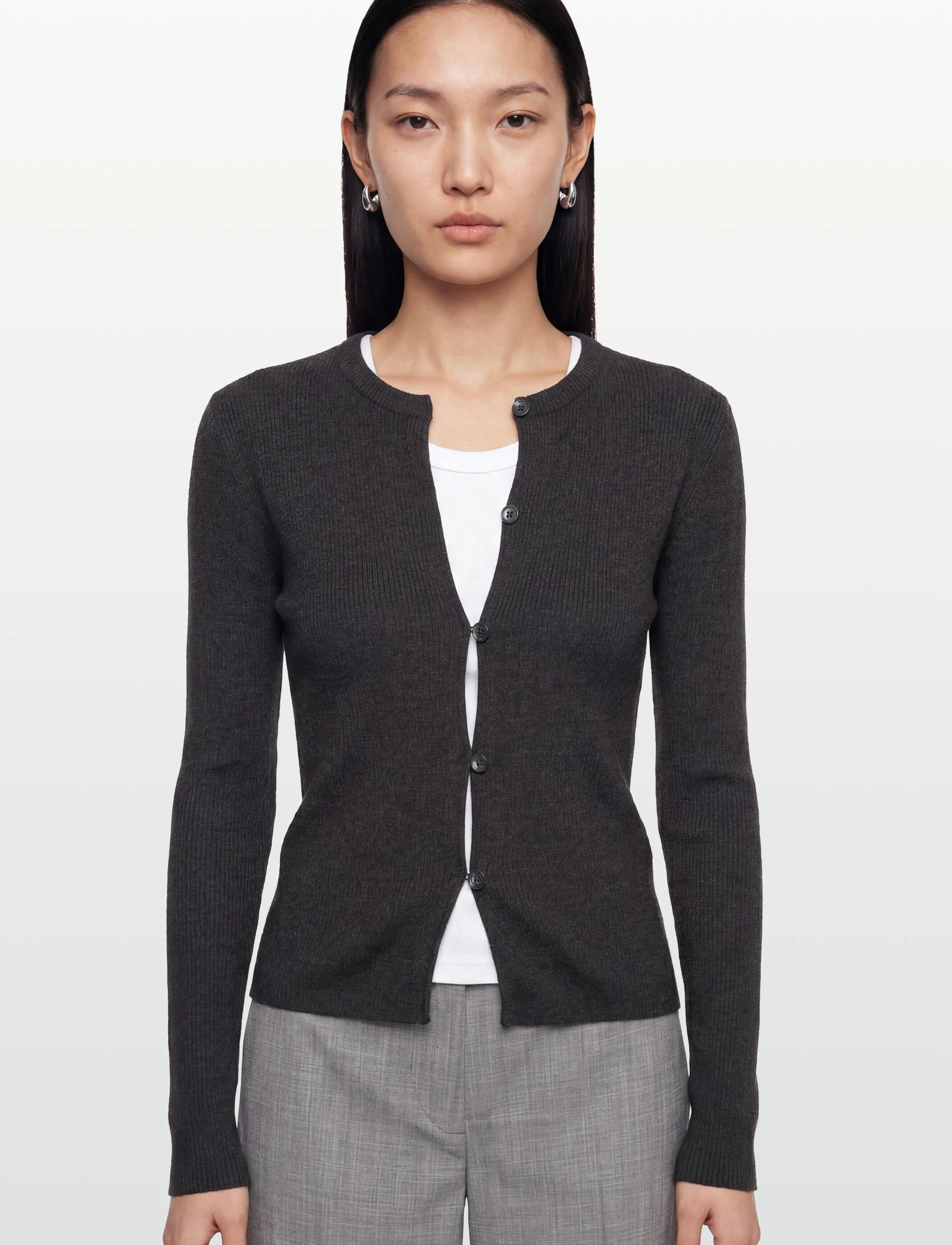 Lovechild 1979 - Cari Cardigan - strickjacken - 057 dark grey - 4