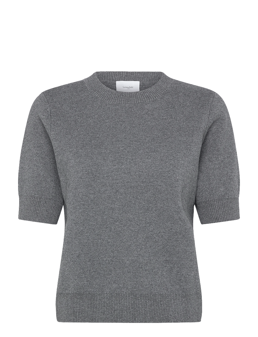 Lovechild 1979 - Diana Blouse - kurzärmelige blusen - 062 grey melange - 1