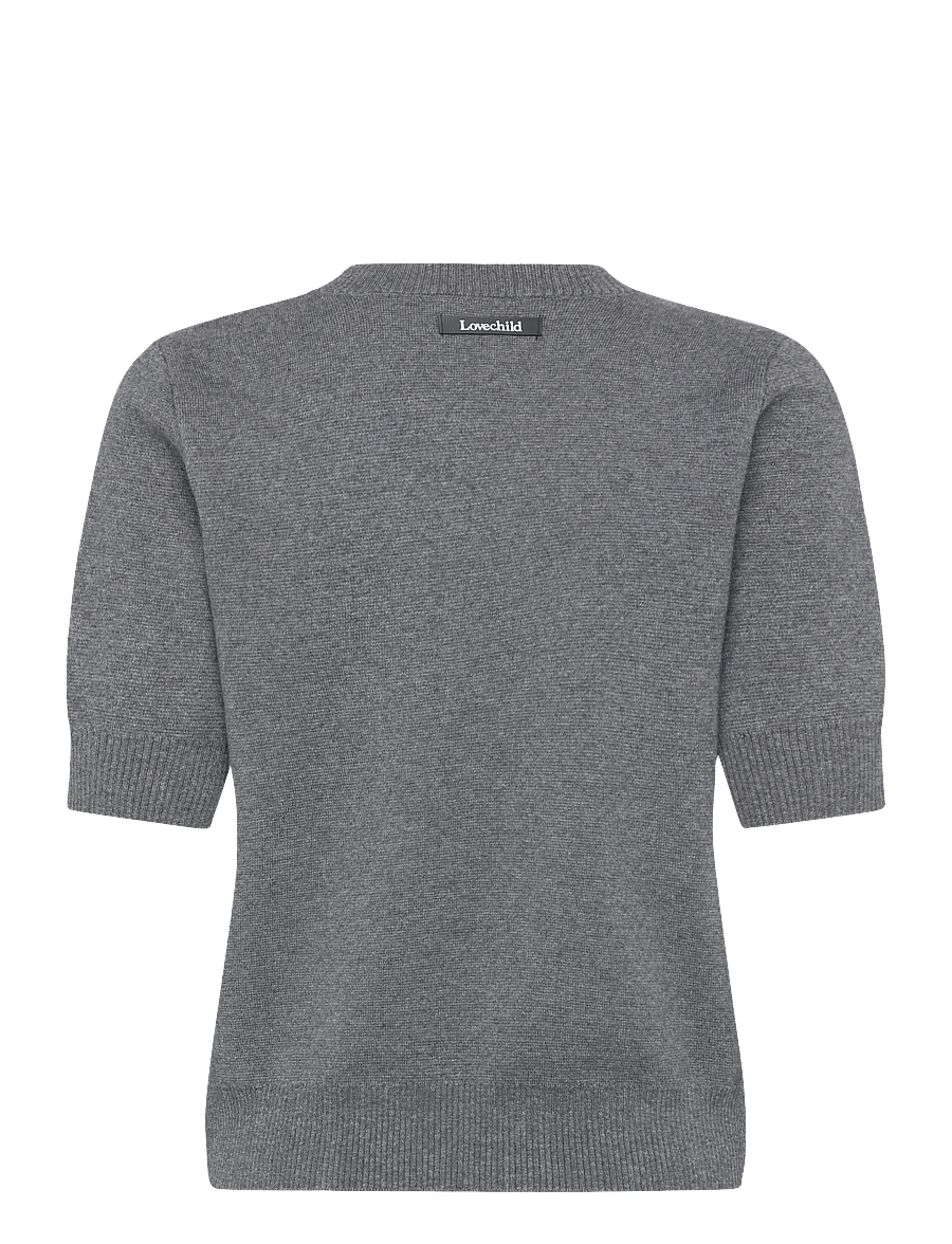 Lovechild 1979 - Diana Blouse - kurzärmelige blusen - 062 grey melange - 2